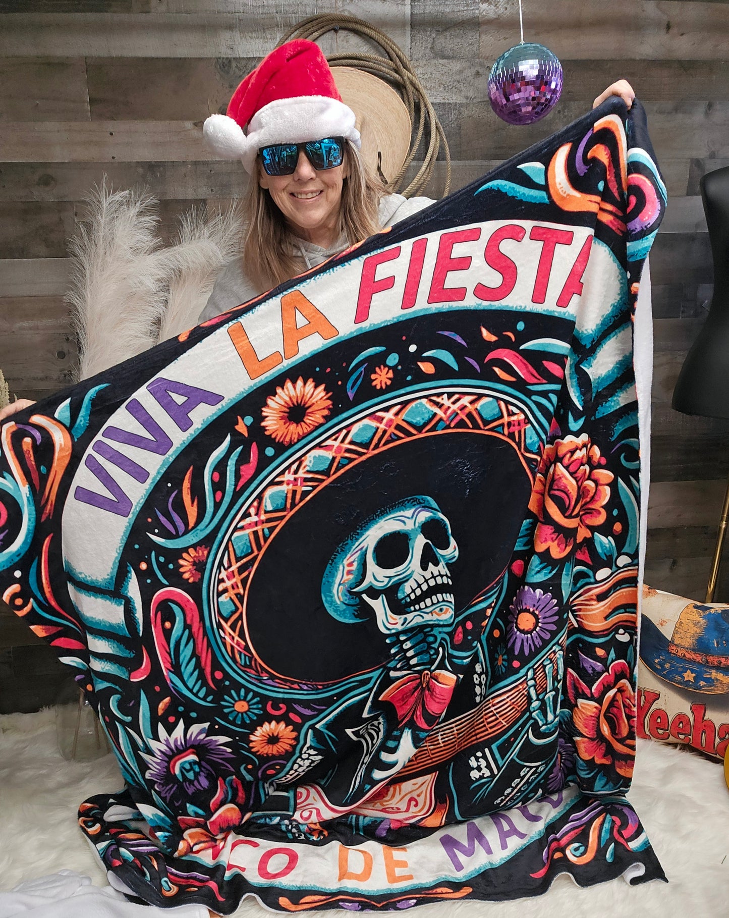 Cinco De Mayo Dia de los Muertes Throw Blanket Ultra-Soft Micro Fleece Blanket 60" x 80" Made in America
