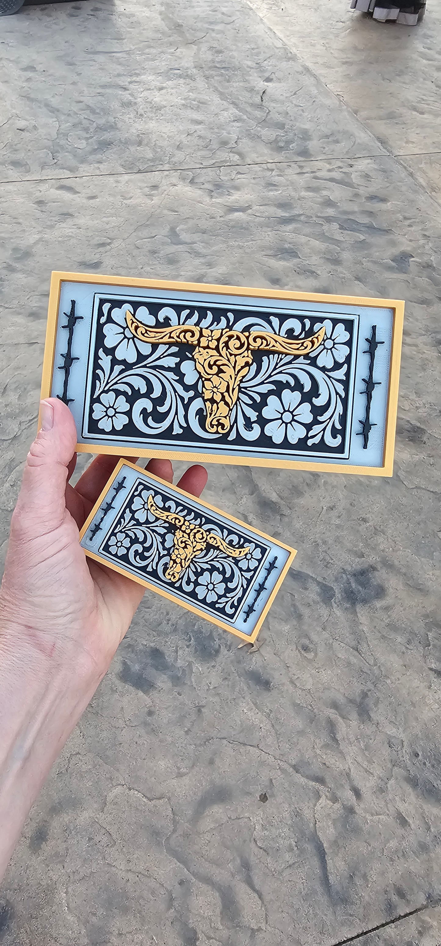 3d Print Gold Silver Tooled Longhorn Trinket Gift Box with mini box