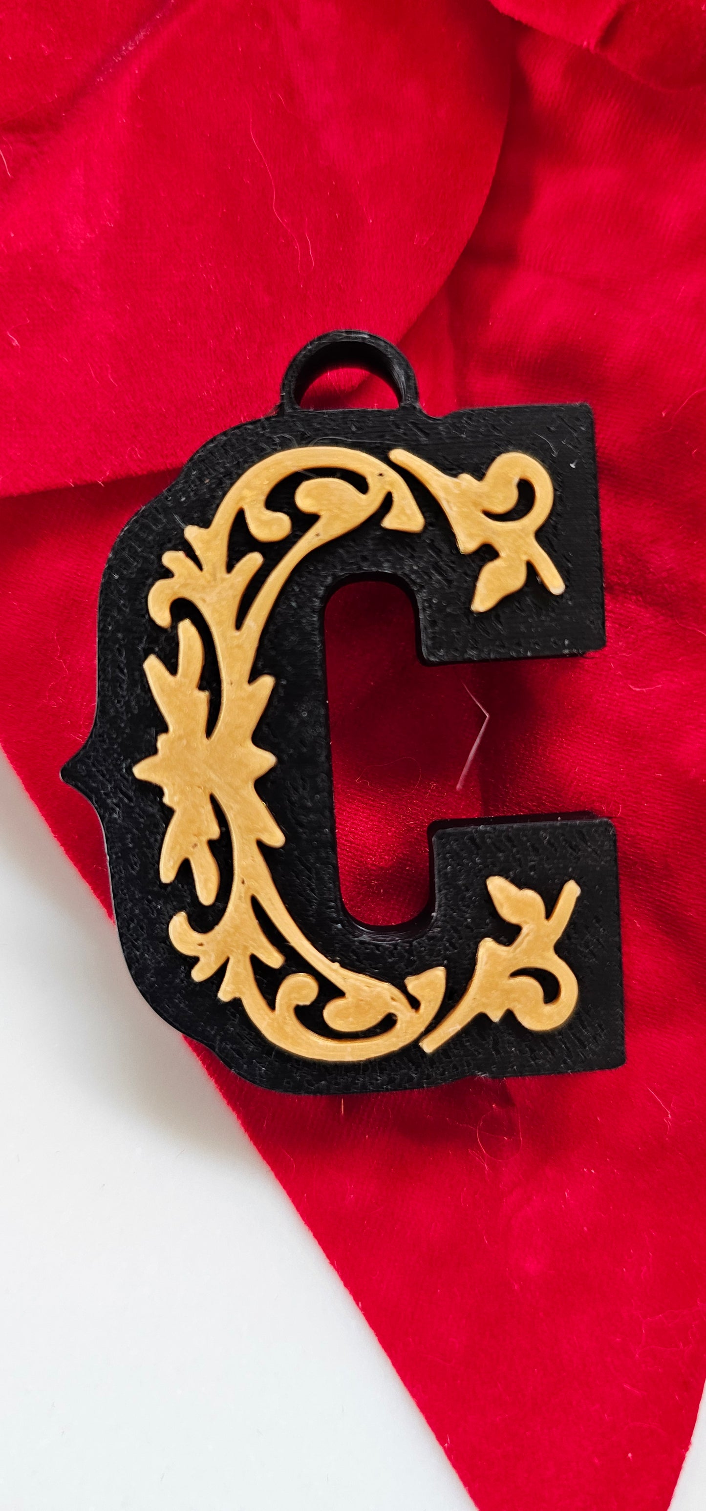 3D Print Tooled Leather Look Initial Keychain Made in America