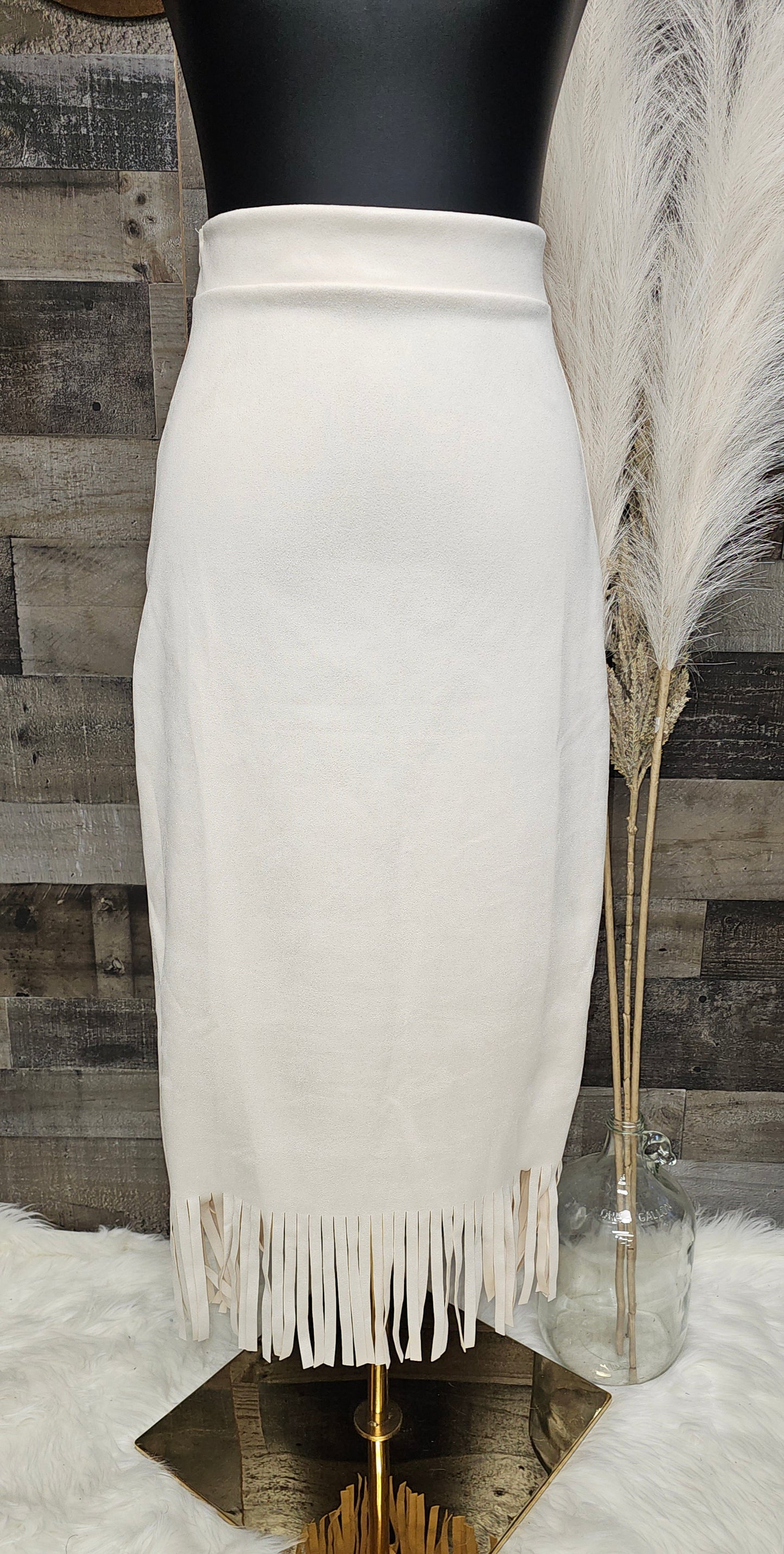 Tucson Faux Suede Fringe Skirt choice of colors