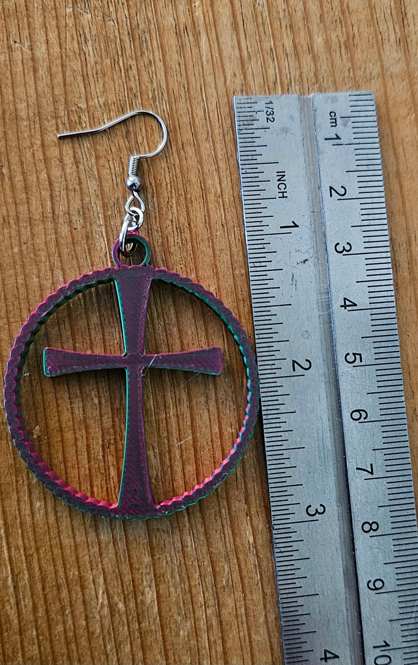 3D Print Christian Cross Faith Earrings Made in America