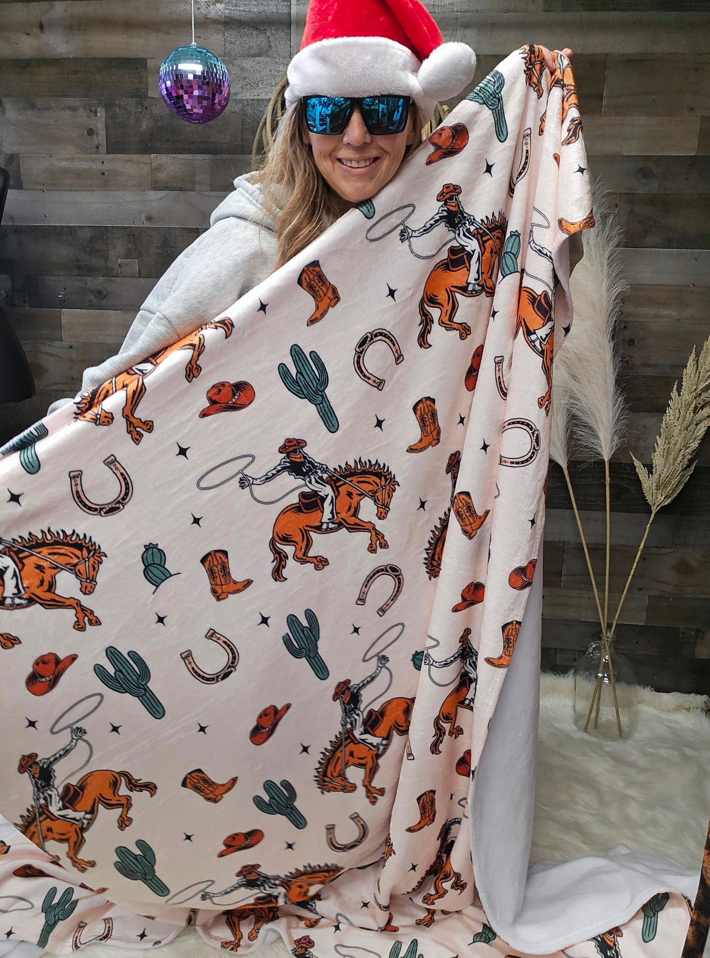 Rodeo Cowboy Throw Blanket Ultra-Soft Micro Fleece Blanket 60" x 80" Made in America