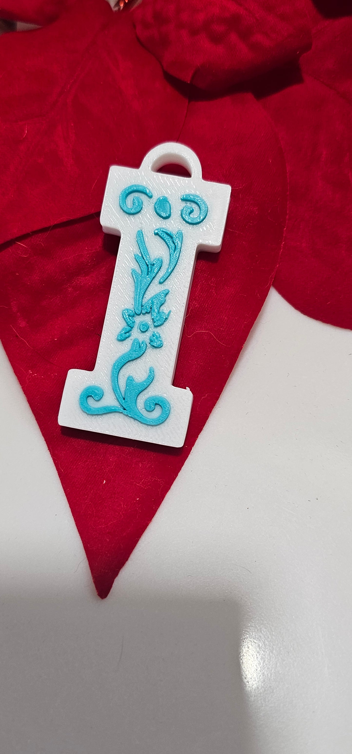 3D Print Tooled Leather Look Initial Pendant on Leather Necklace Made in America