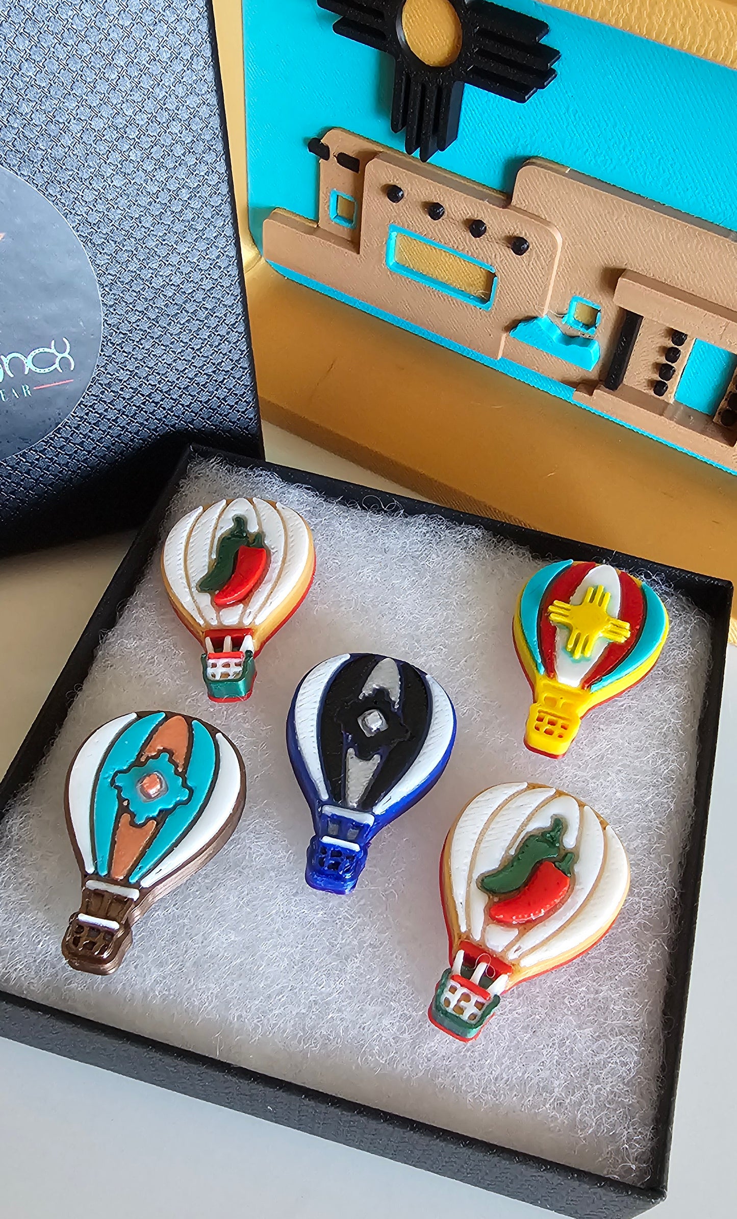 Set of 5 3D Printed Hot Air Balloon Fiesta Pins