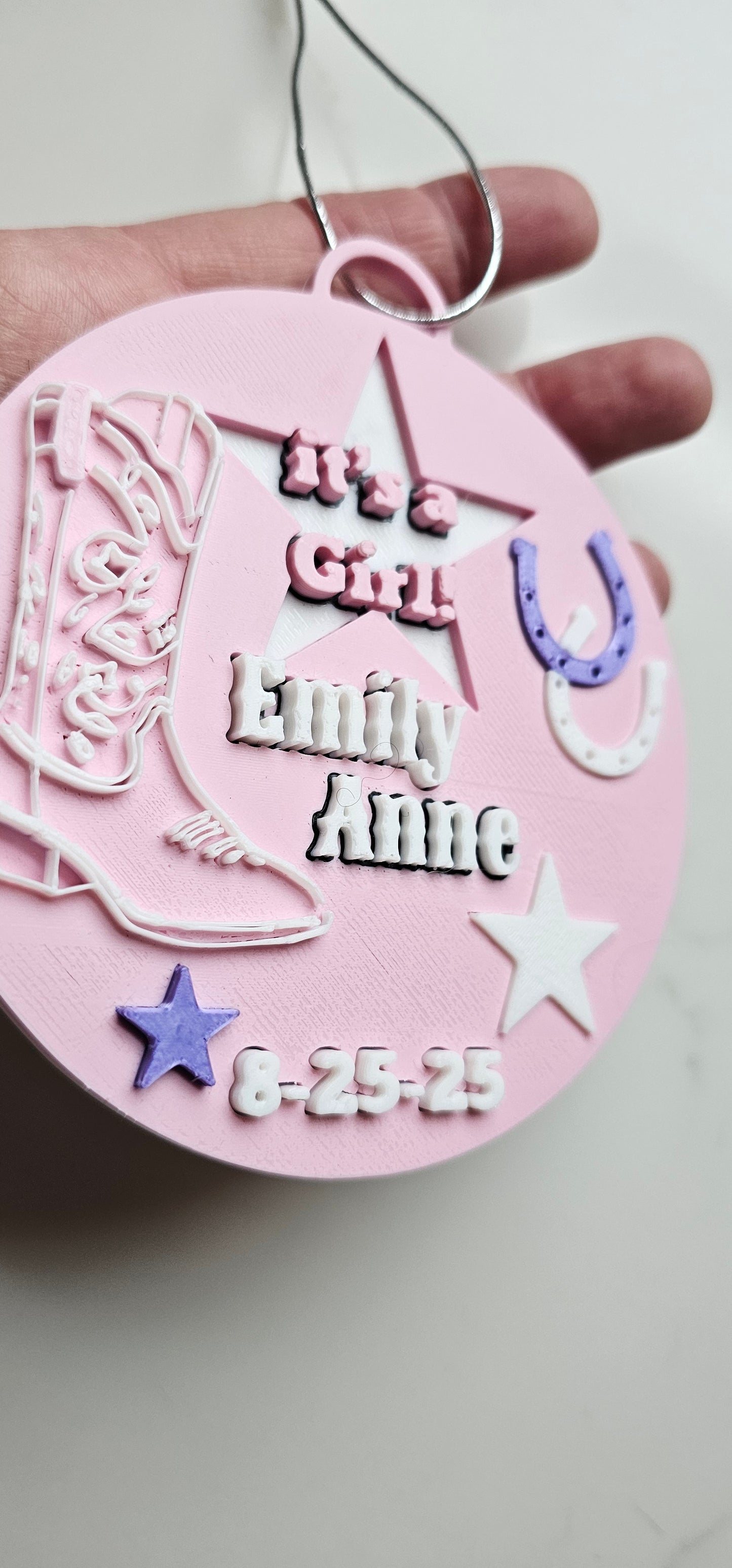 3D Print Personalized Birth New Baby Announcement Gift Favor Ornament