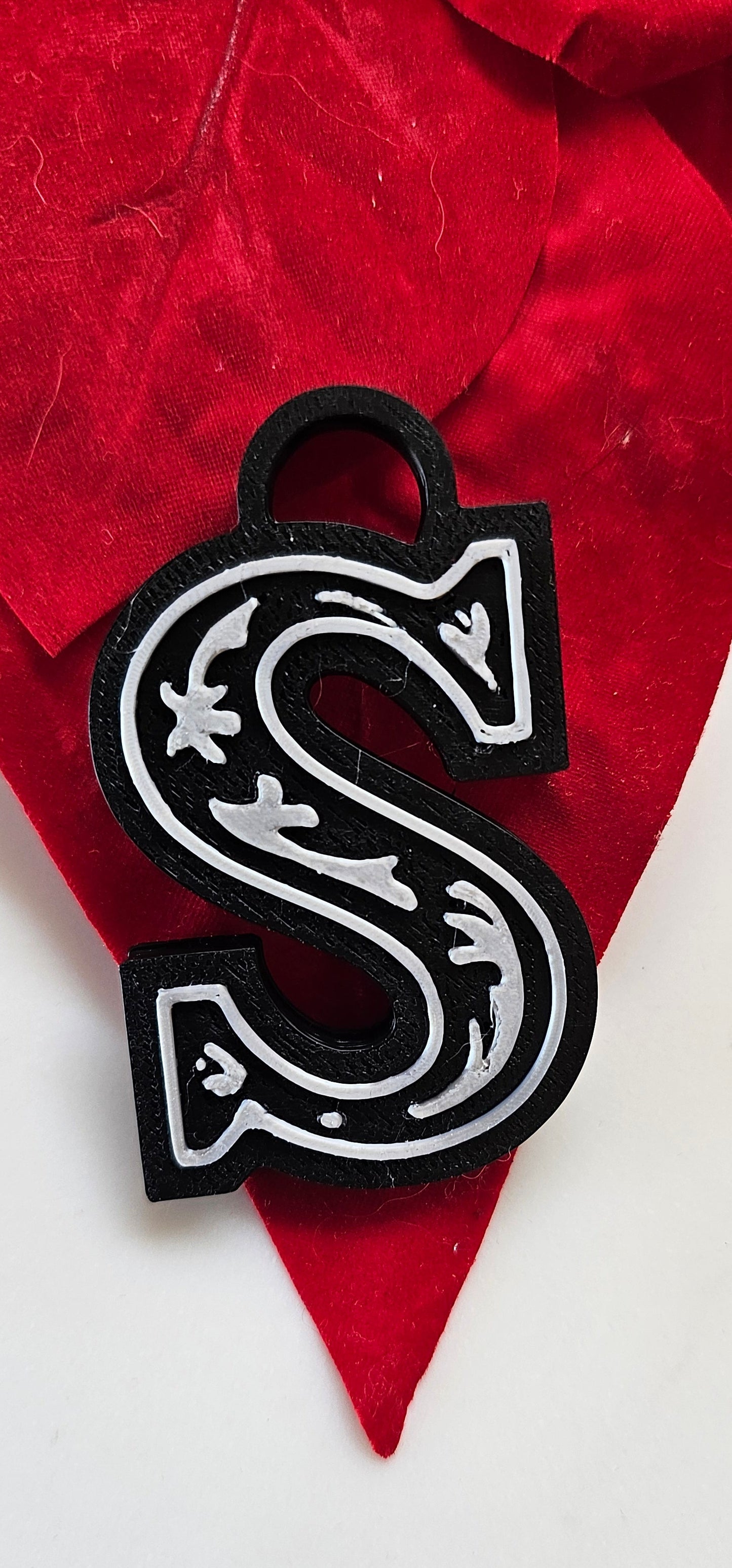 3D Print Tooled Leather Look Initial Ornament Choice of Colors