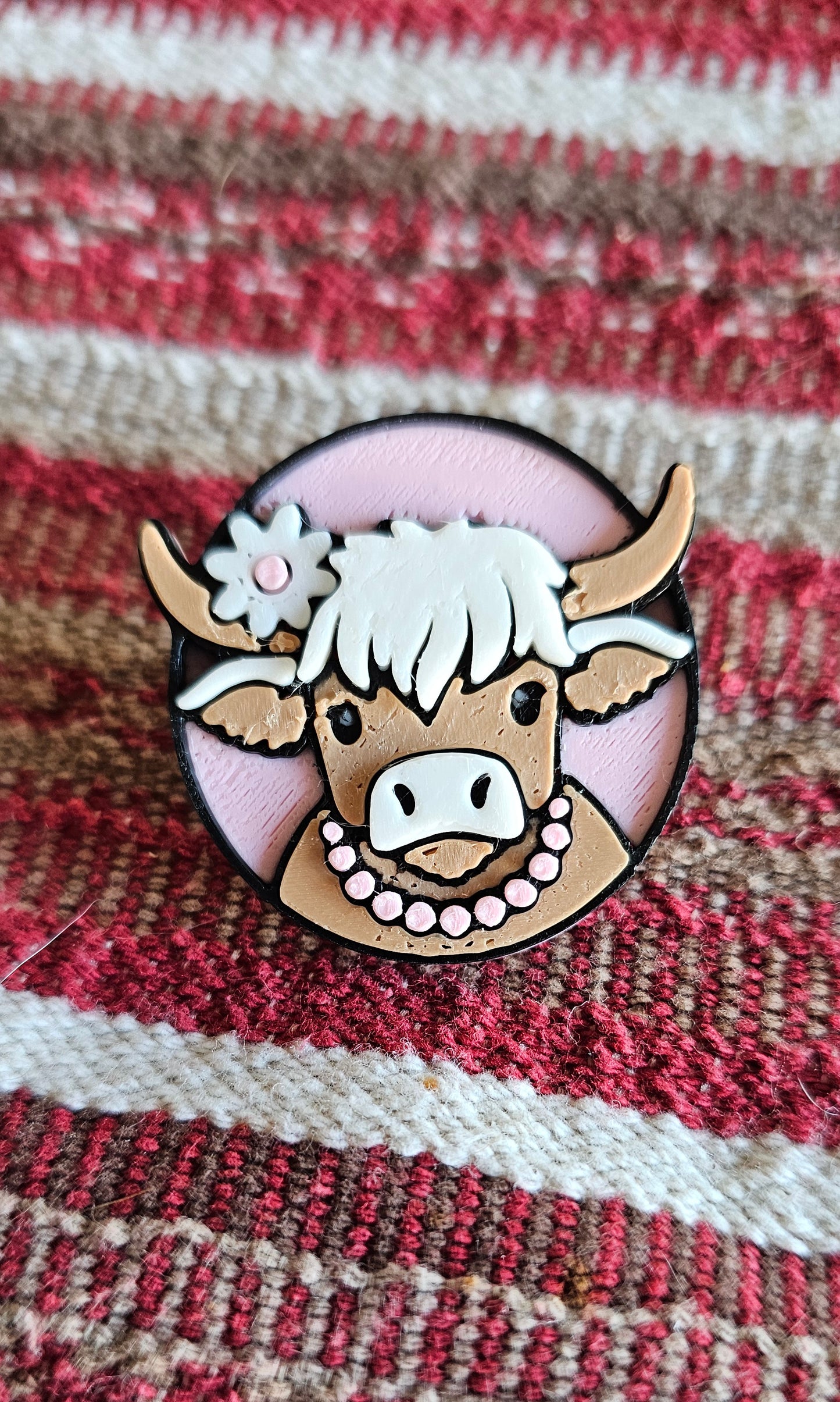 3d Western Cowgirl Cowboy Highland Cow Theme - Necklace, Purse Charm, Earrings, Keychain, Magnet