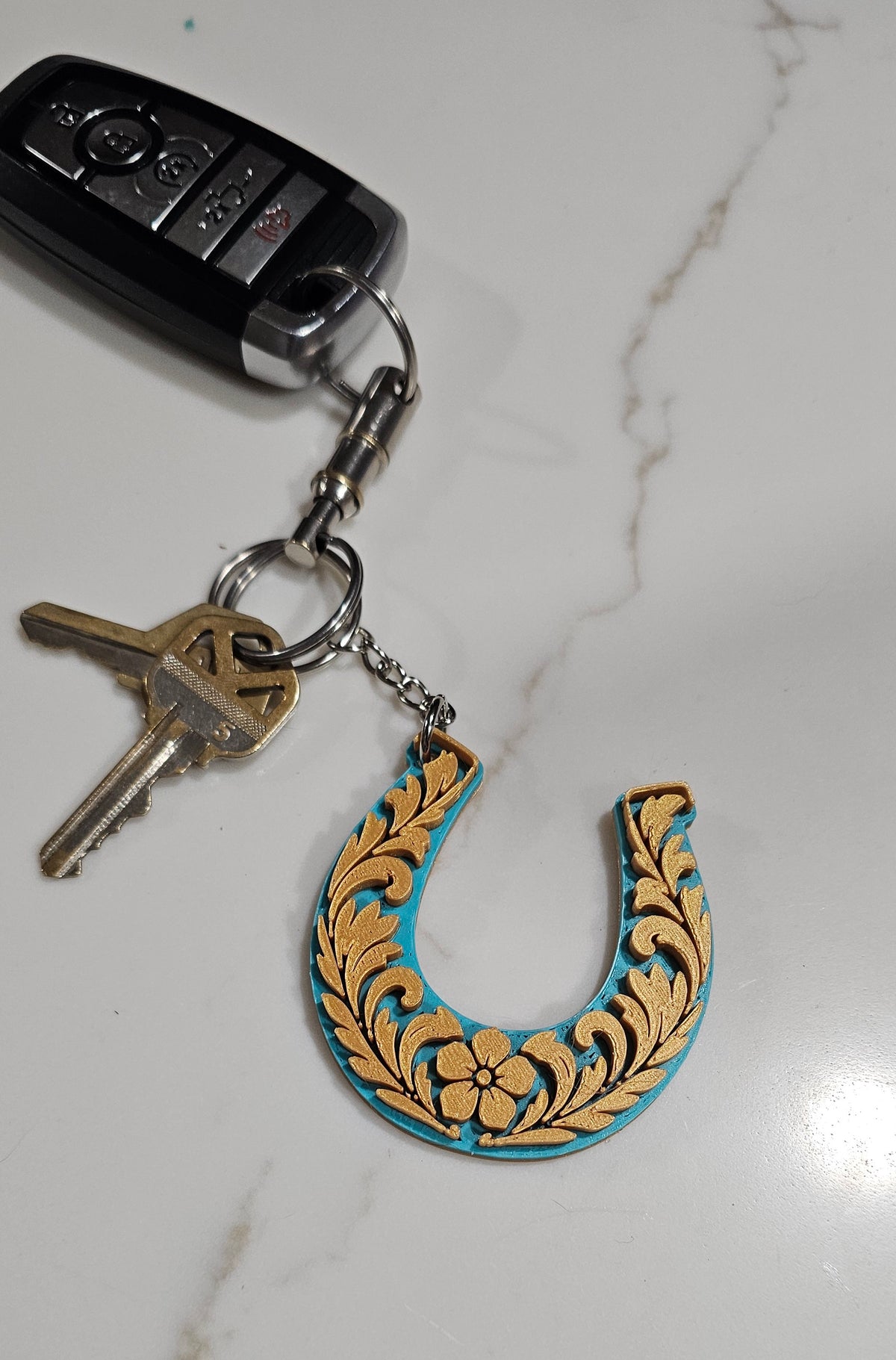 3D Print Tooled Horseshoe Keychain Made in America