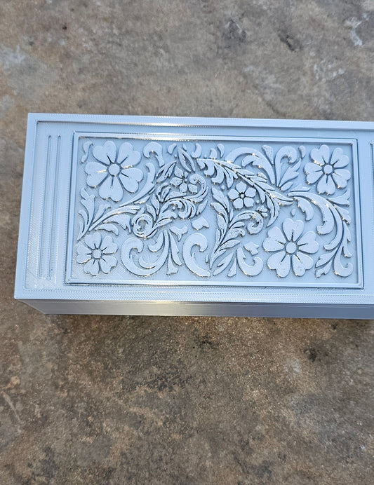 3d Print Silver Tooled Horse Trinket Gift Box with free horse keychain