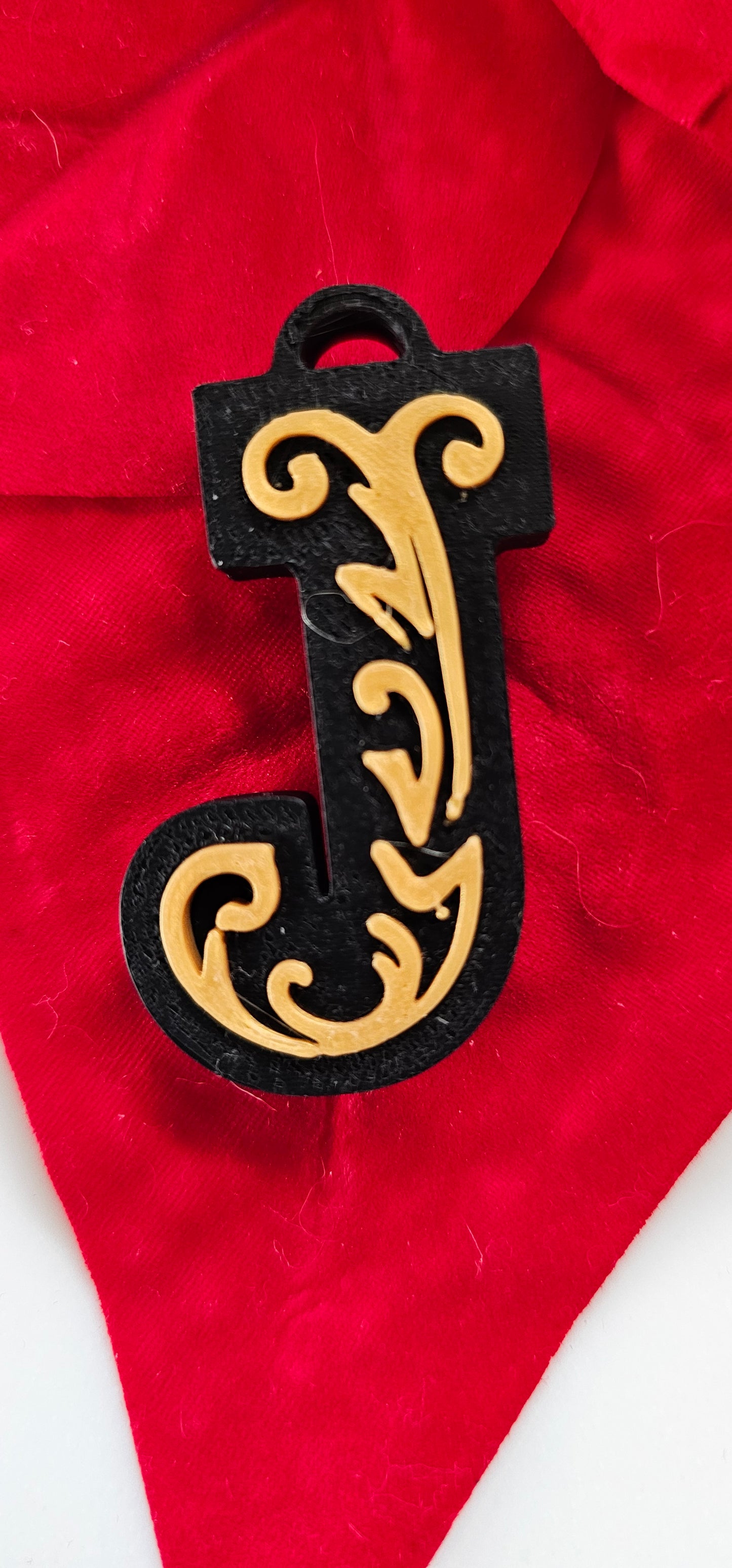 3D Print Tooled Leather Look Initial Pendant on Leather Necklace Made in America