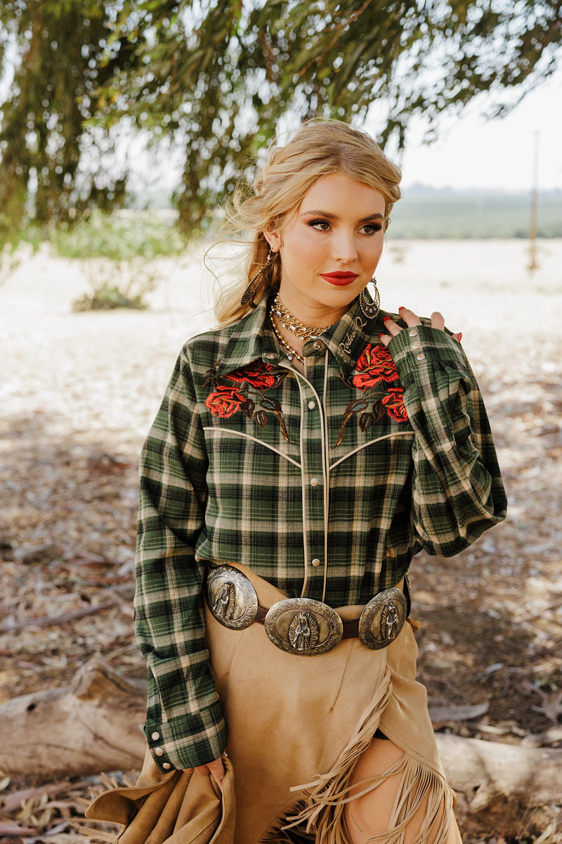 Rodeo Quincy Plaid Petal Rodeo Button Up