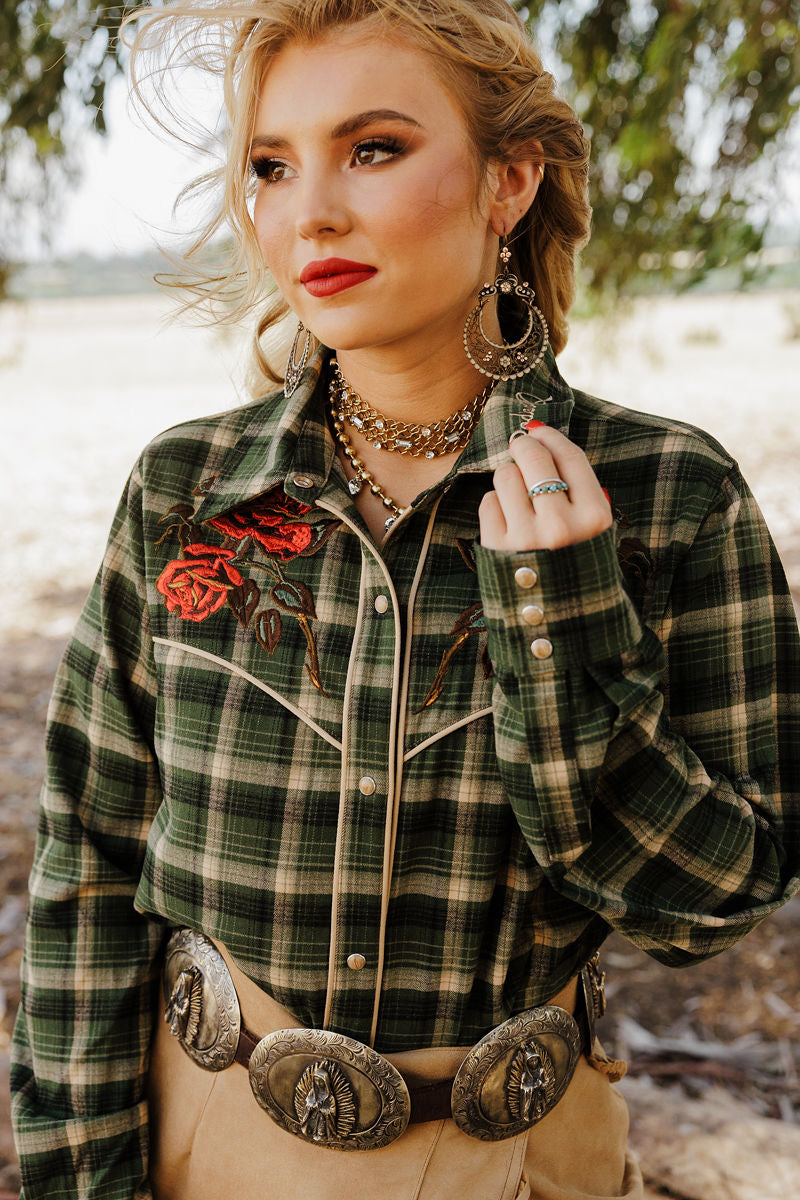 Rodeo Quincy Plaid Petal Rodeo Button Up