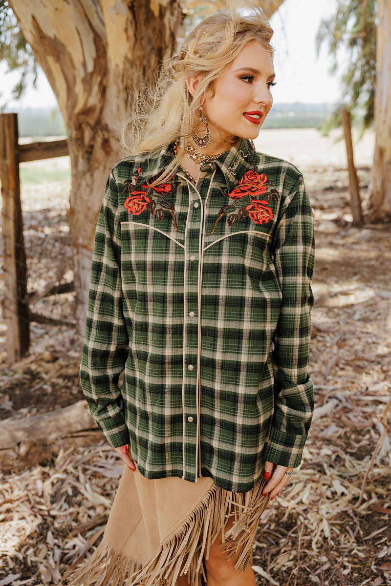 Rodeo Quincy Plaid Petal Rodeo Button Up