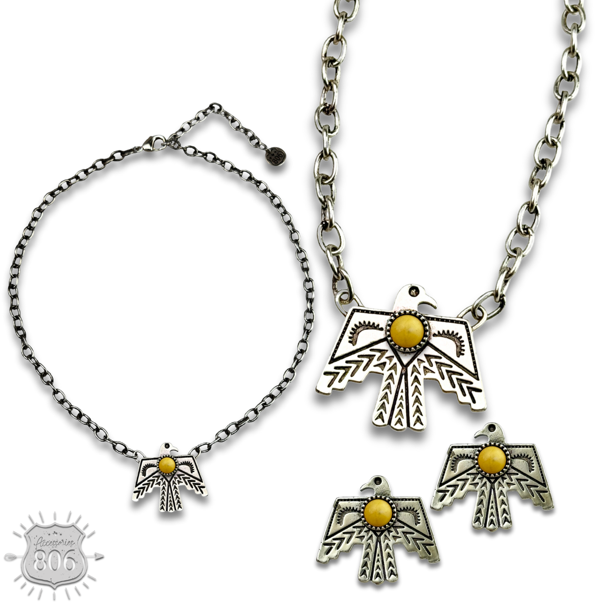 Pink Panache Thunderbird necklace set, last call