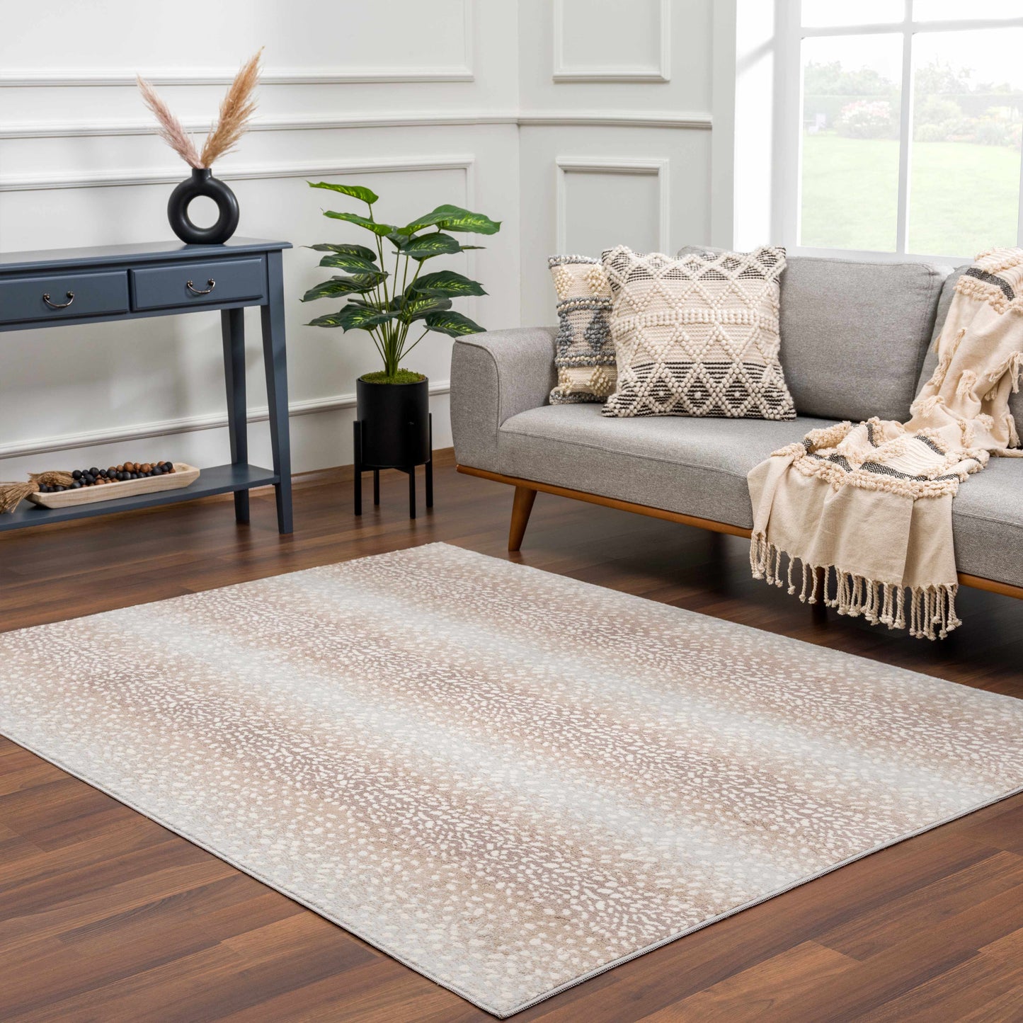 Pointblank Tan Leopard or Deer Print Rug