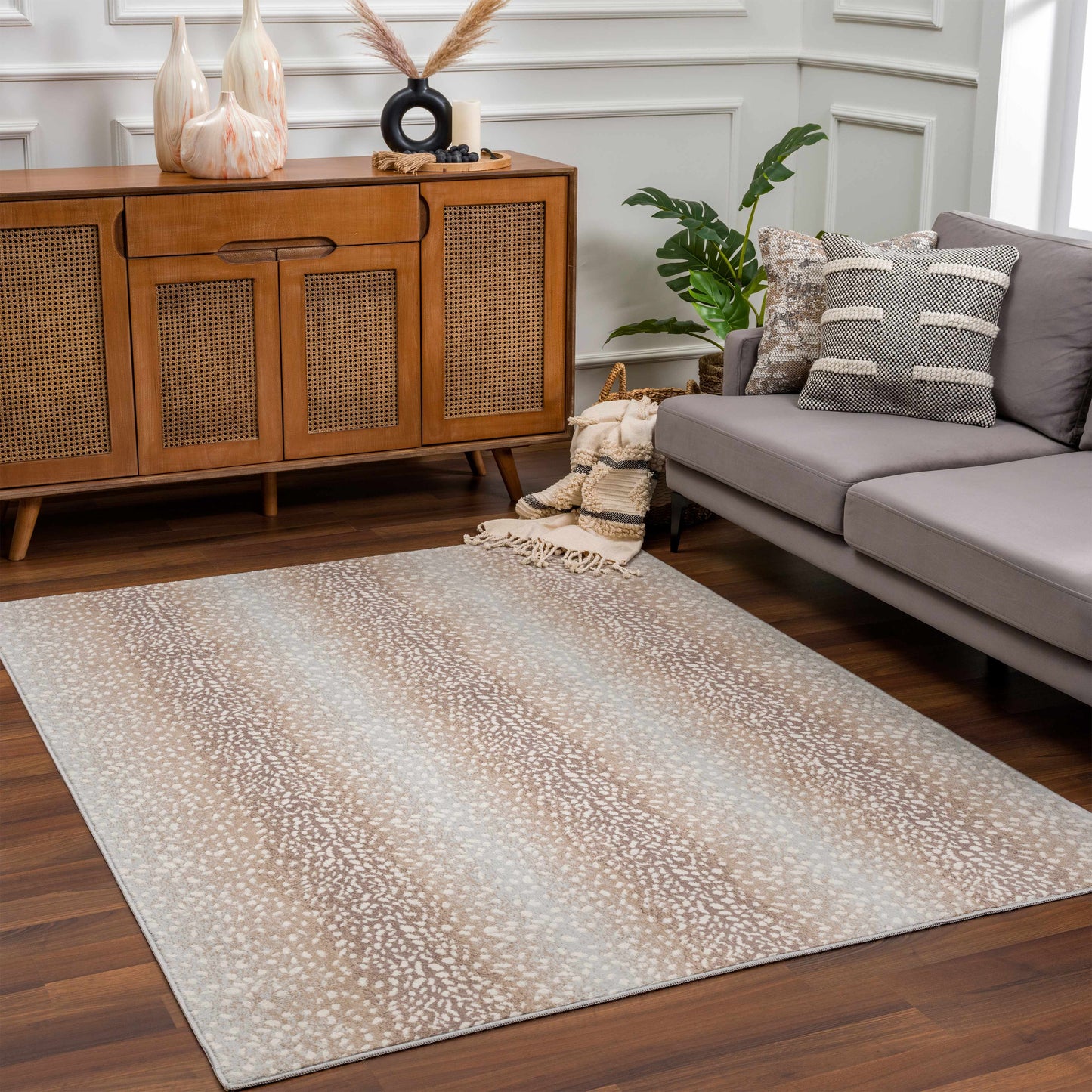 Pointblank Tan Leopard or Deer Print Rug