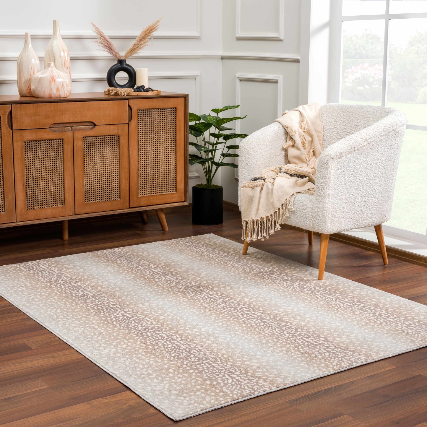 Pointblank Tan Leopard or Deer Print Rug