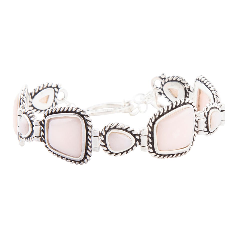 Sedona Pink Opal and Sterling Silver Toggle Bracelet