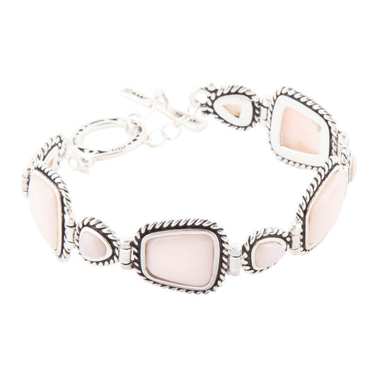 Sedona Pink Opal and Sterling Silver Toggle Bracelet