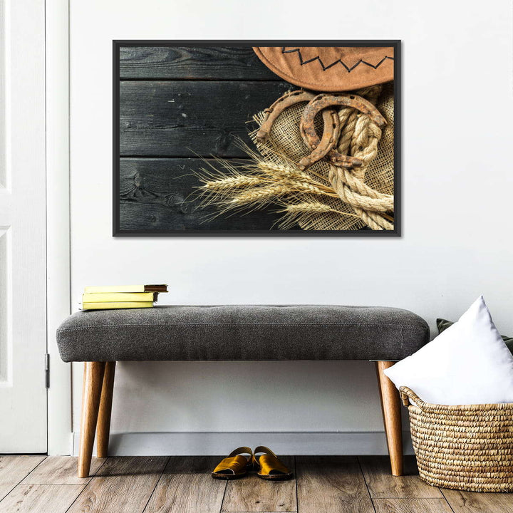 Cowboy Hat And Horseshoe Wall Art