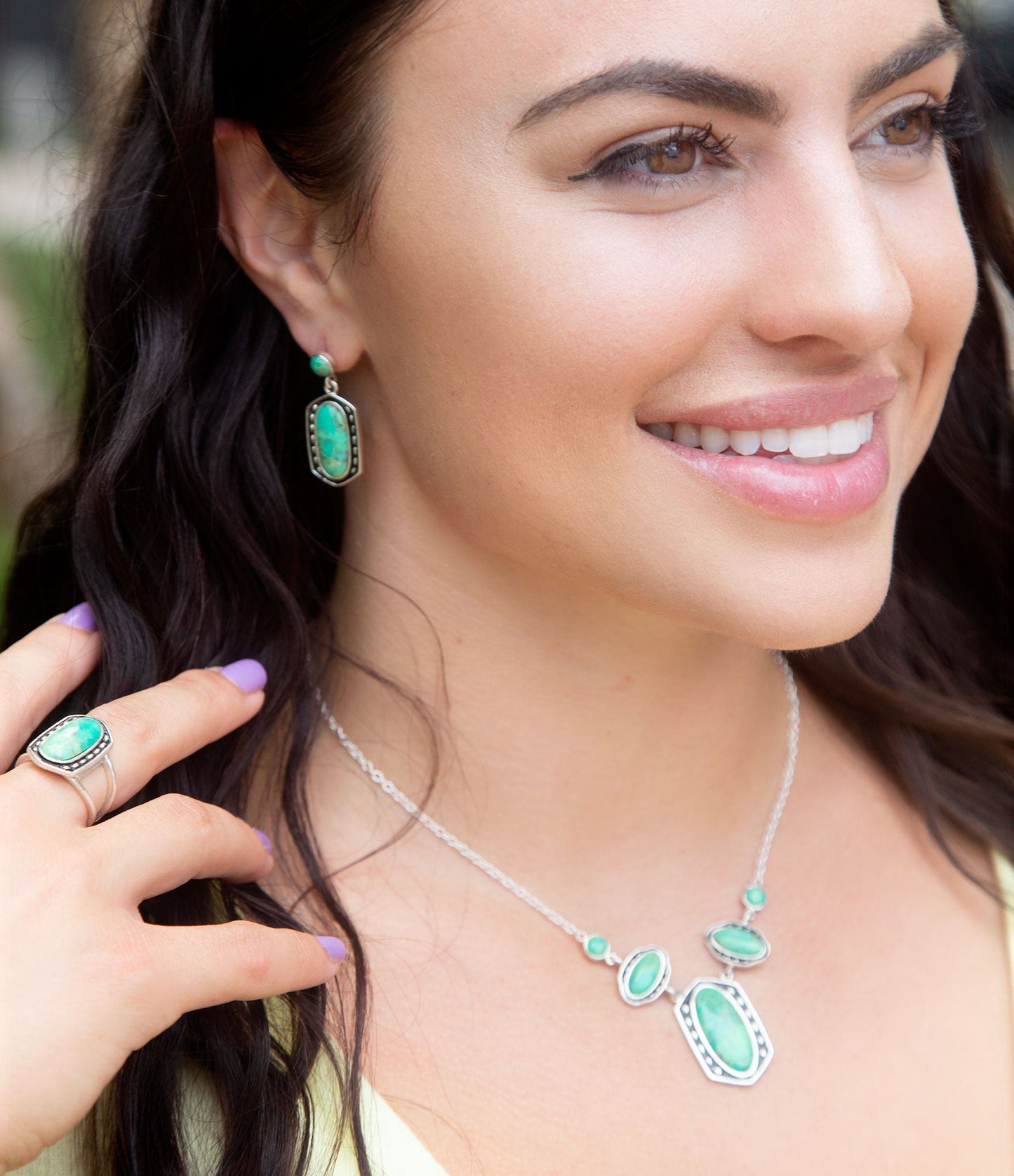 Shielded Blue Turquoise and Sterling Silver Earrings