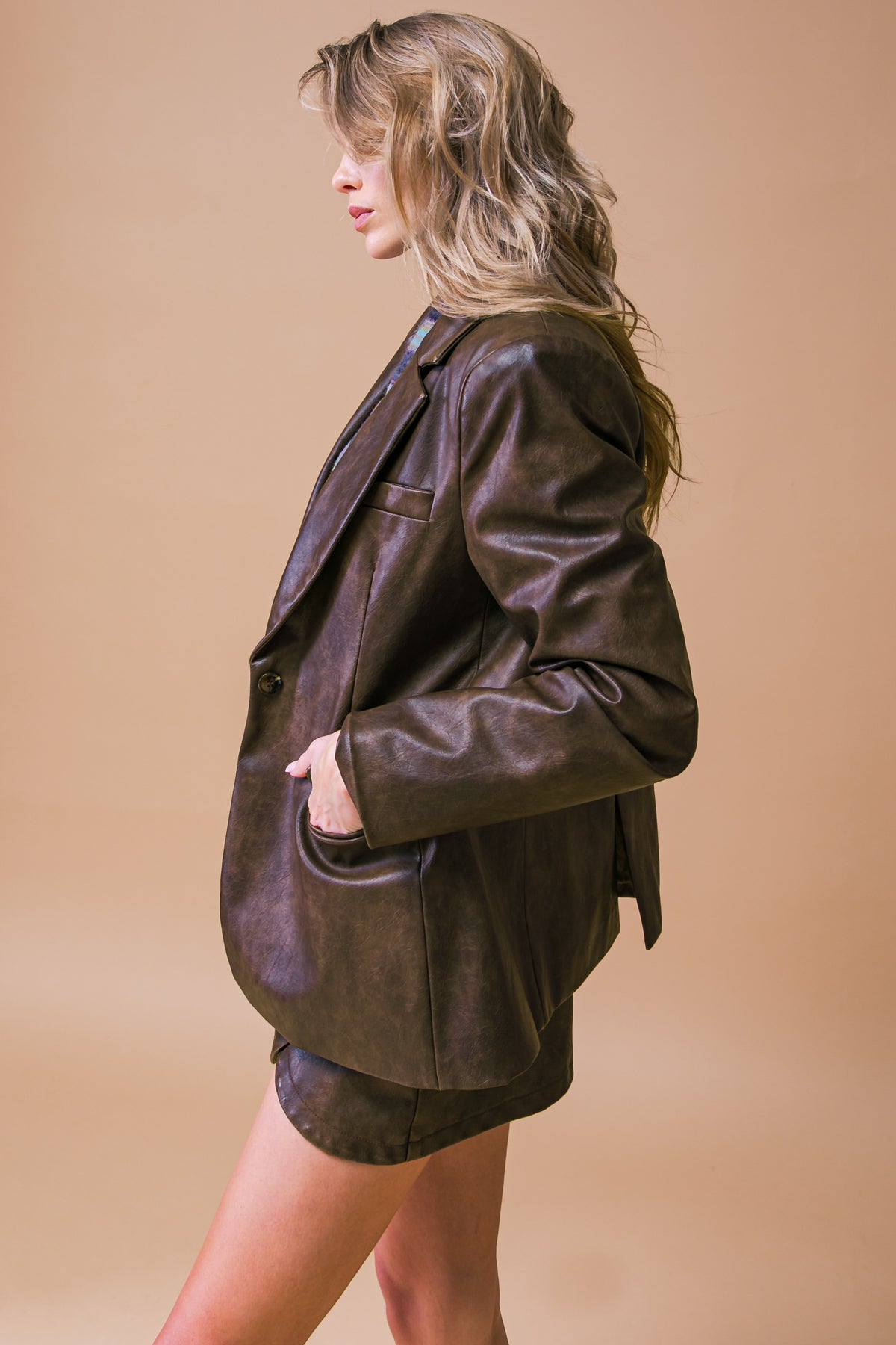 Flying Tomato Exceptional Look Faux Blazer