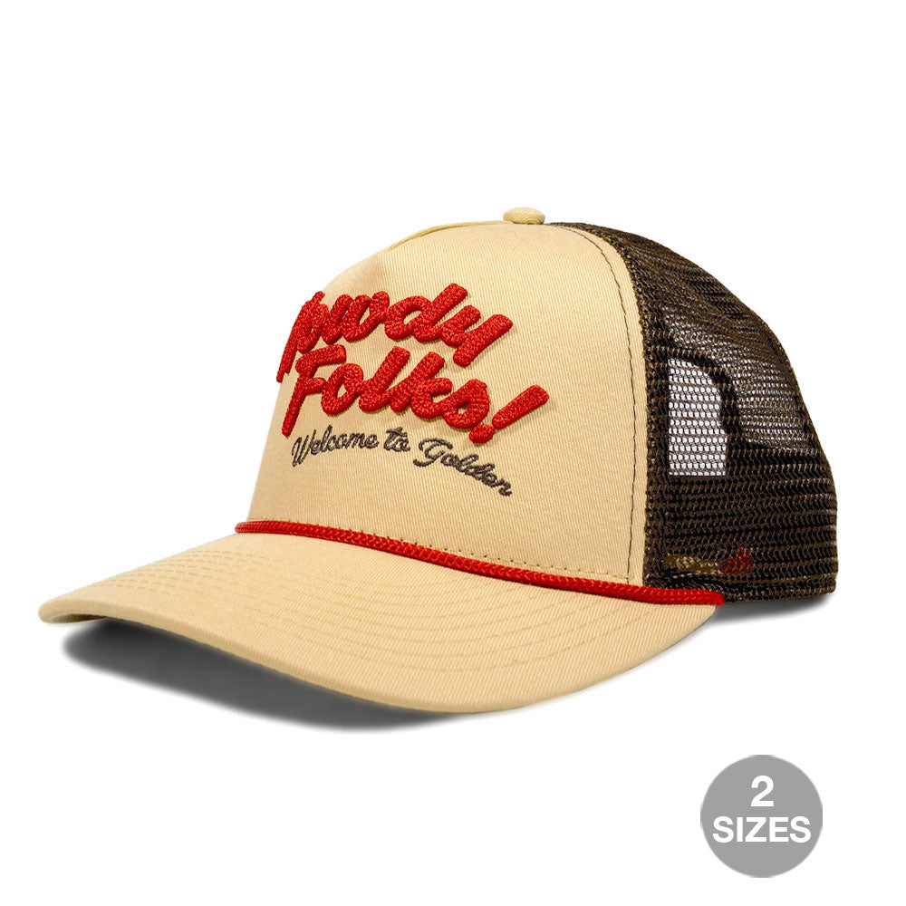 Howdy Golden Tan Trucker Hat