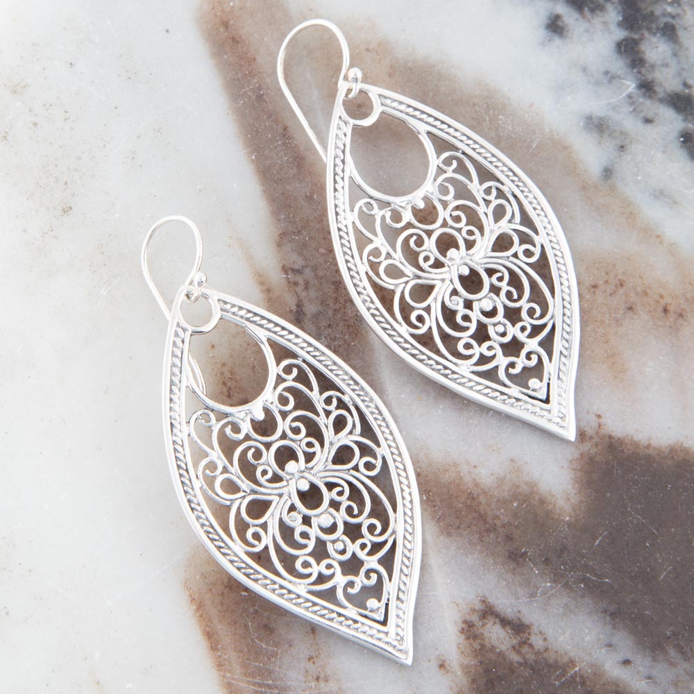 Sterling Lace Drop Earrings