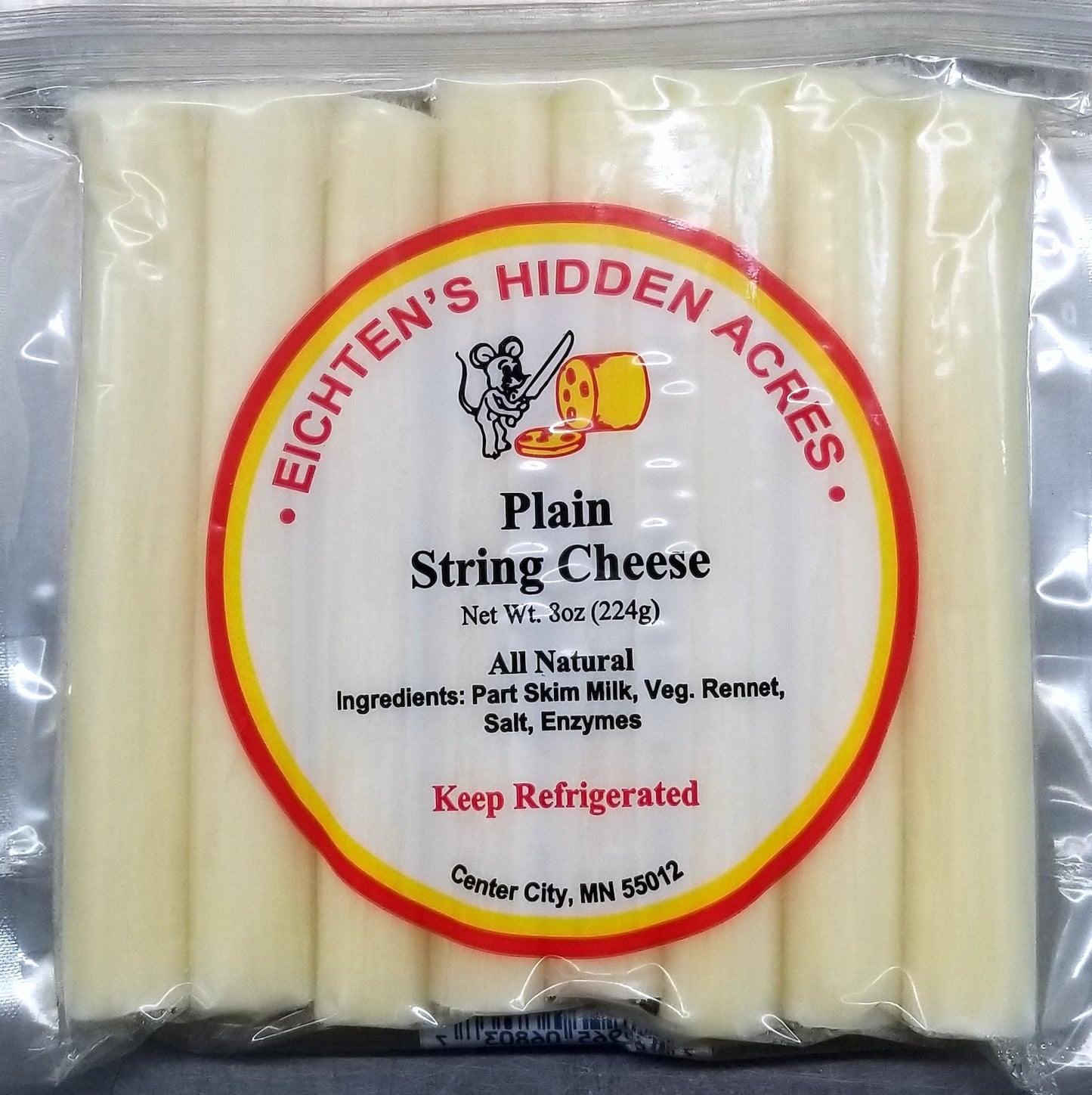 Eichtens Cheese String Cheese, Plain 8 oz Package