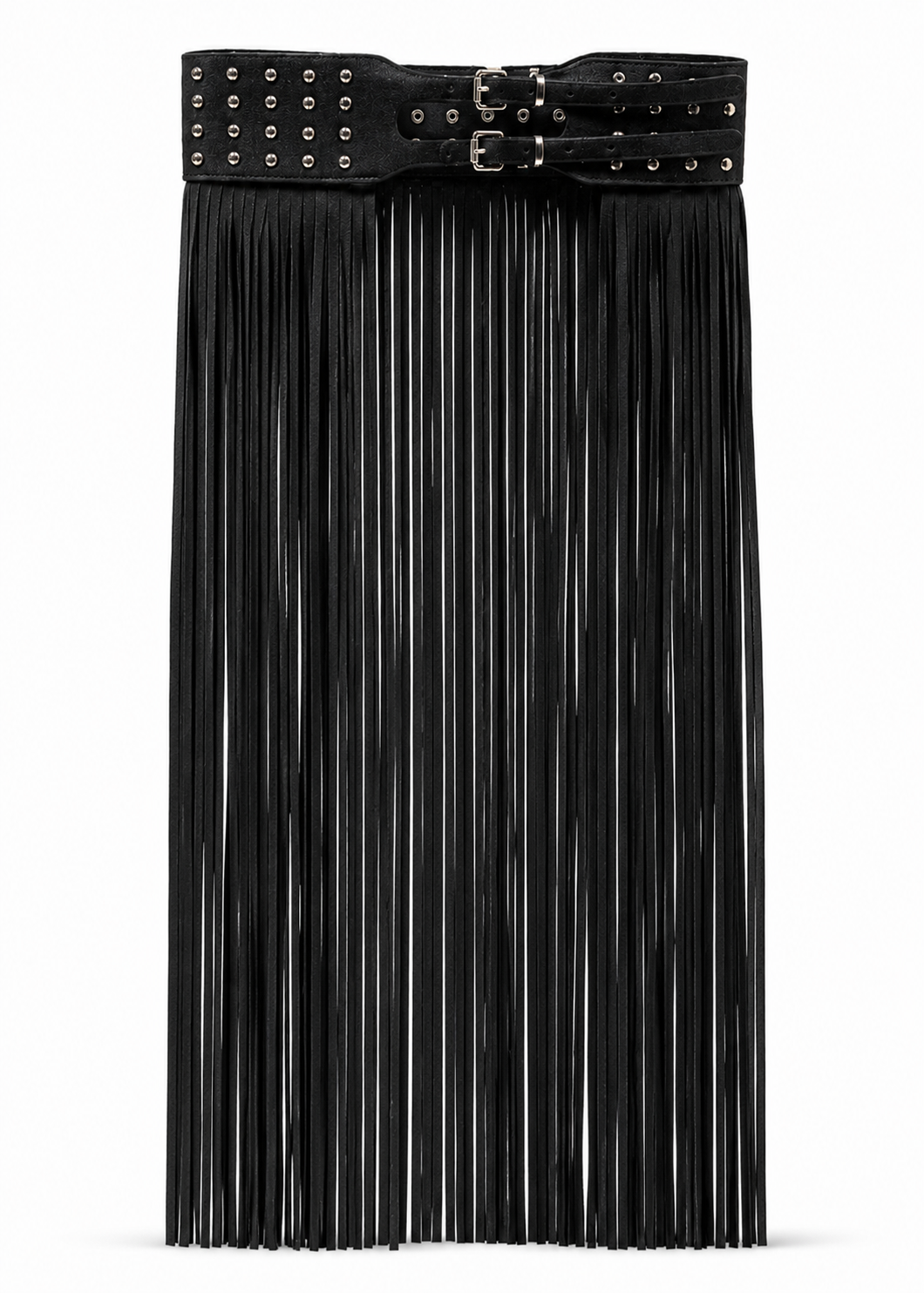 Studded Fringe Waist Belt
