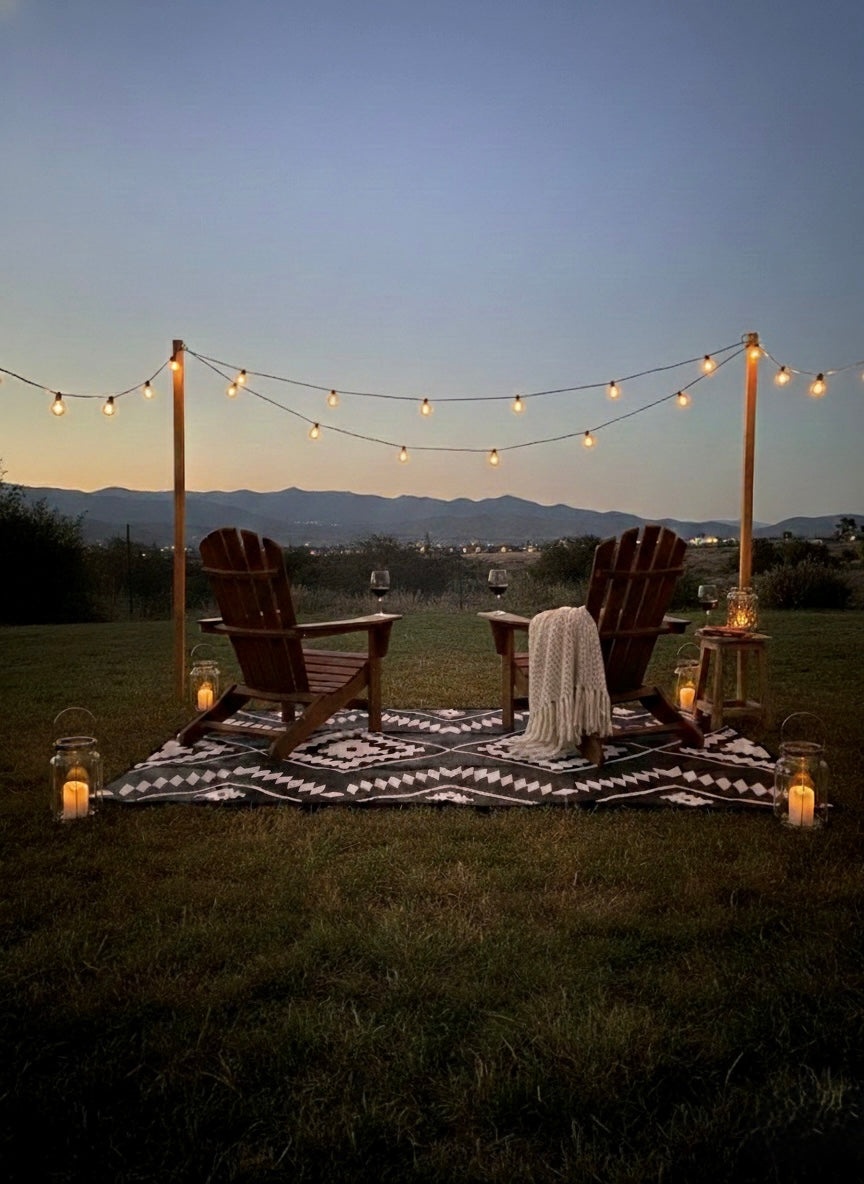 Western Grande Black + Ivory - 9ft x 12ft - RANCH RUGS  -THE DAVIS -