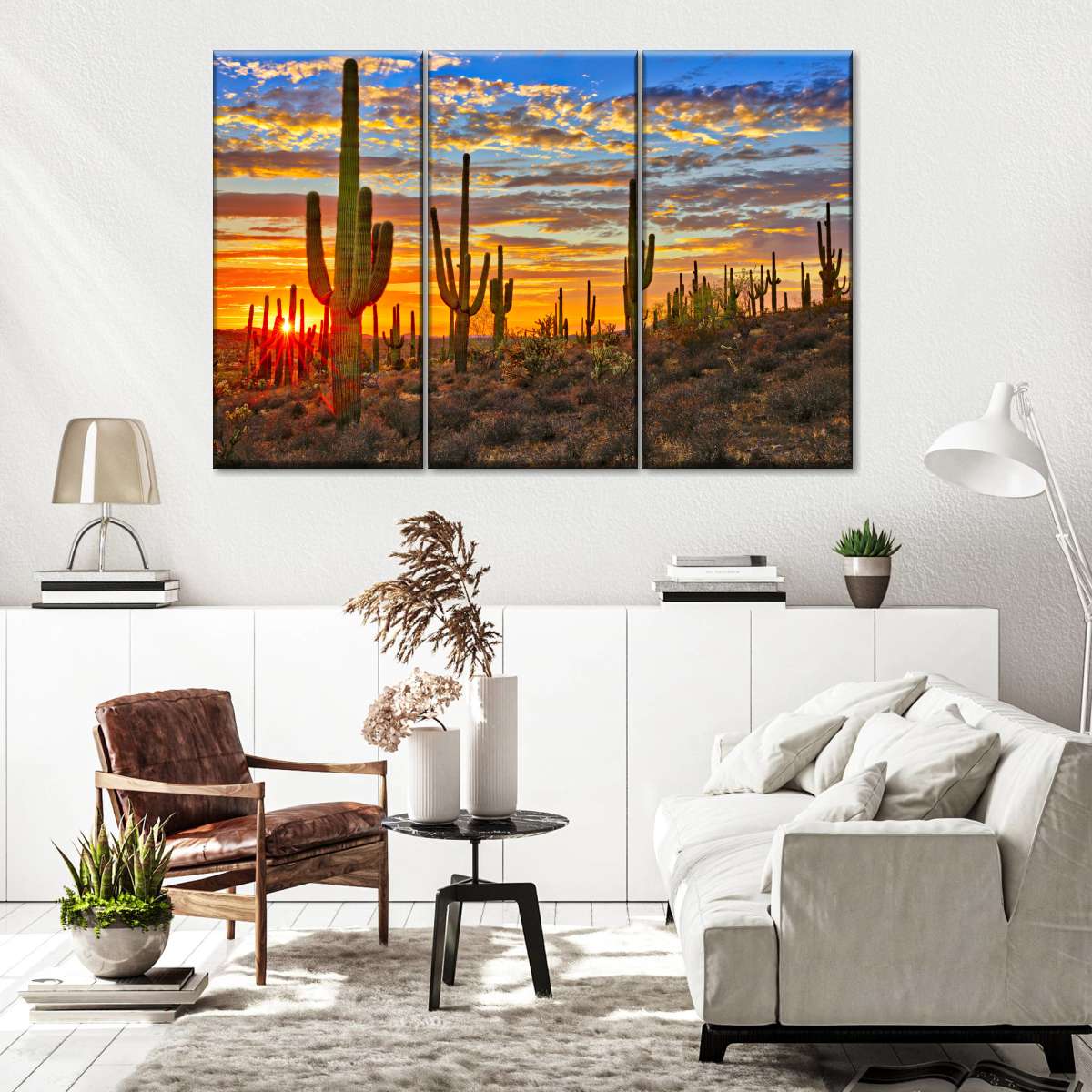 Sunset Cactus Wall Art choice of sizes