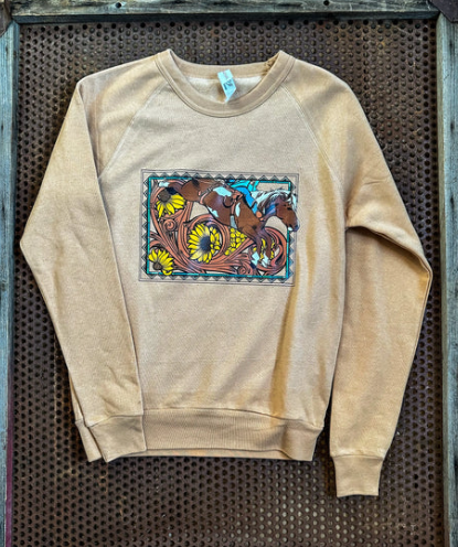 Bareback Rider Floral Scroll Crewneck Sweatshirt