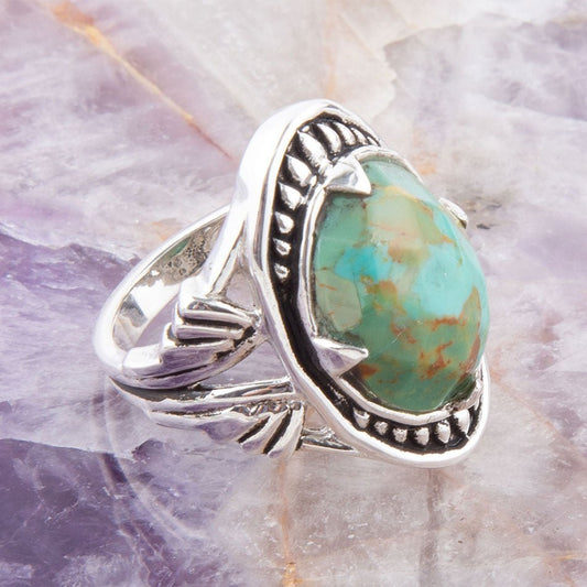 Sweet Dreams Faceted Turquoise and Sterling Silver Ring