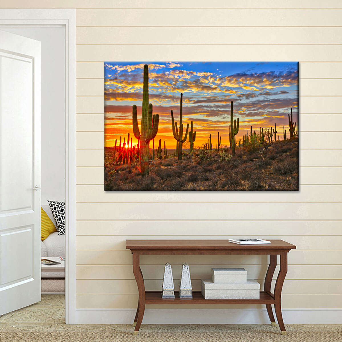 Sunset Cactus Wall Art choice of sizes