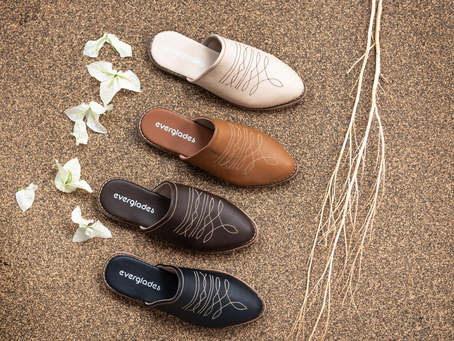 AVERY Brown Boot Stitch Cowgirl Western Mules Shoes