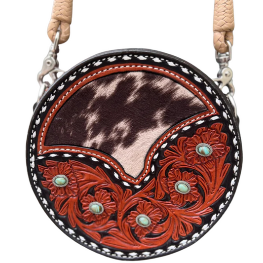 Alamo Saddlery 8" Turquoise Stone Canteen Handbag