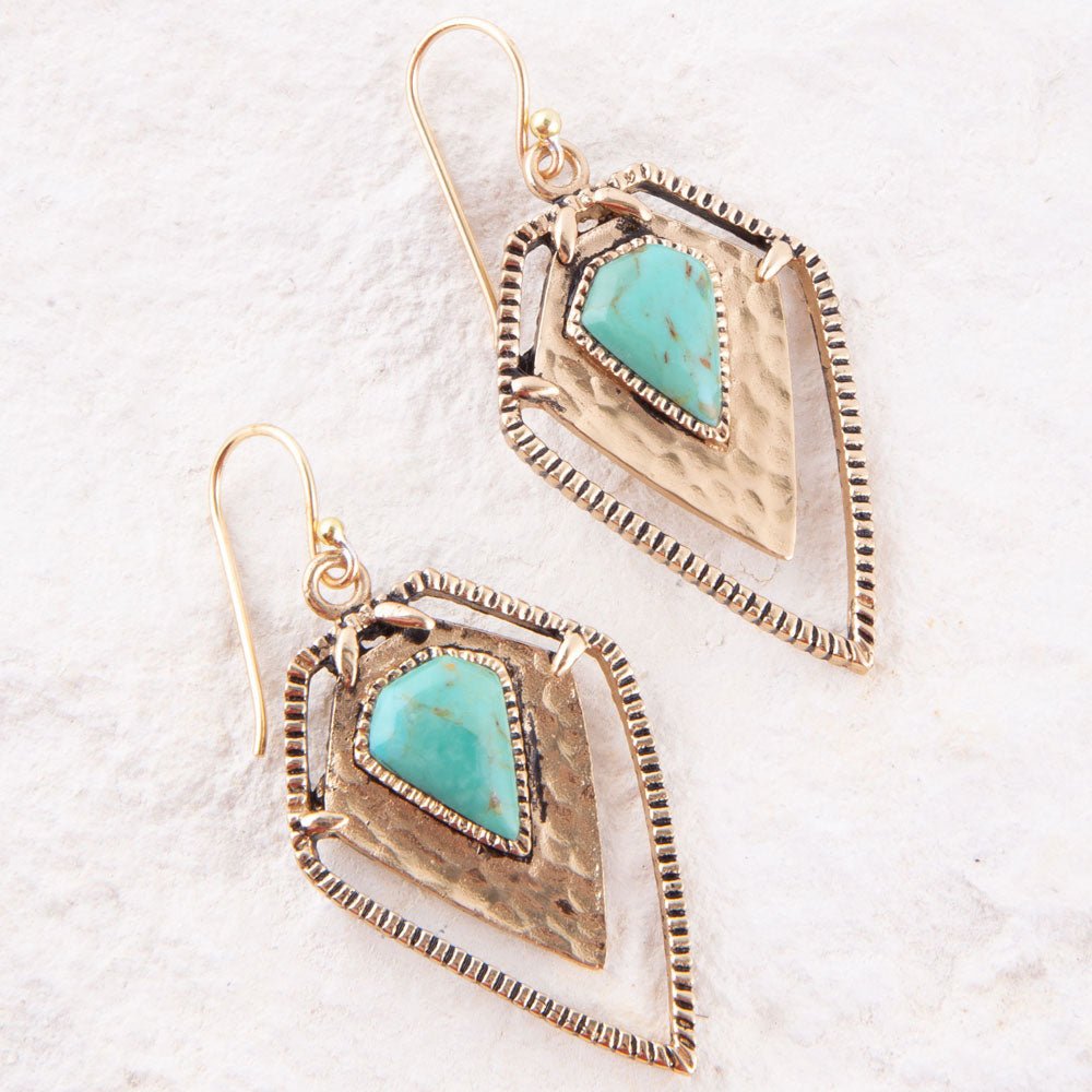 Turquoise Shield Earrings