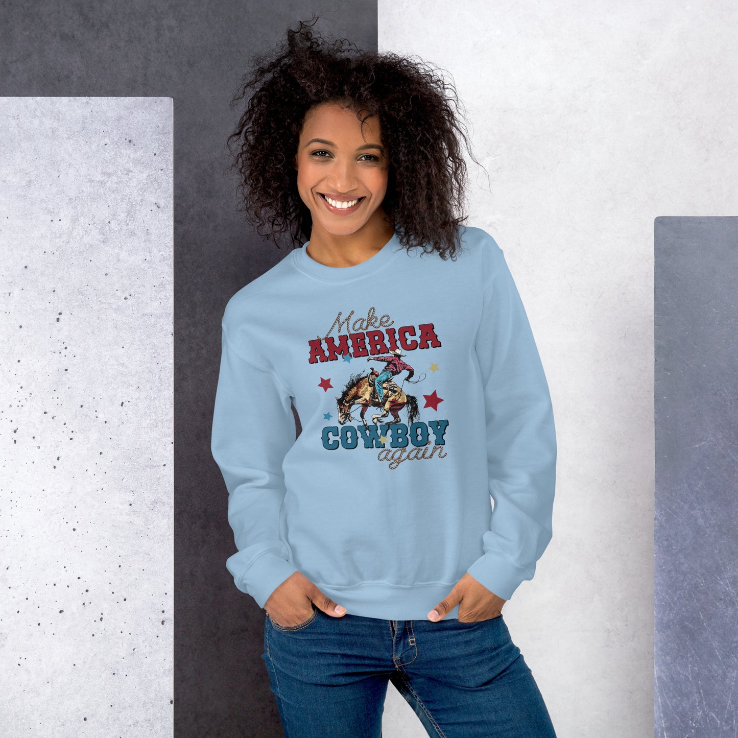 Make America Cowboy Again Unisex Sweatshirt choice of colors