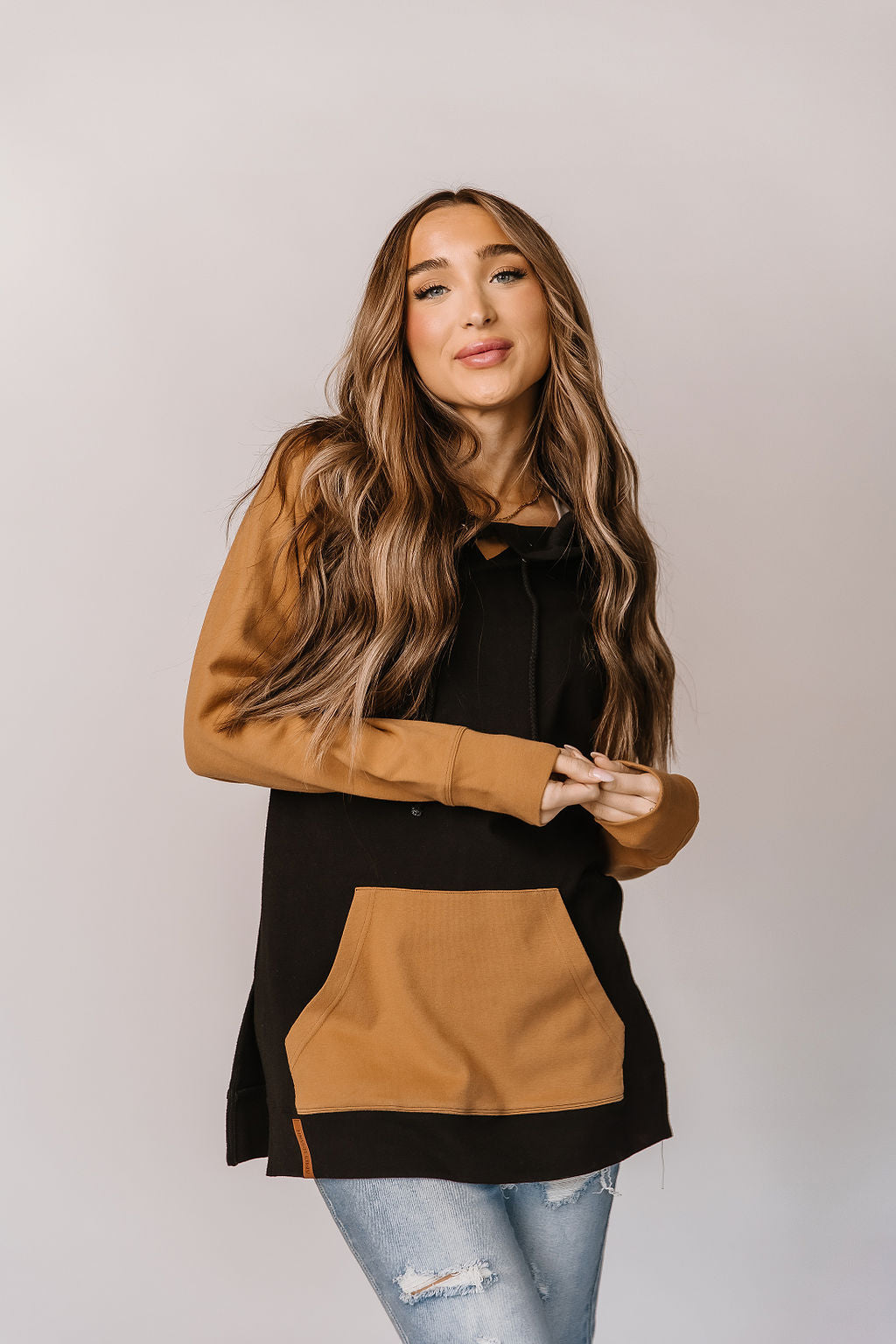 Ampersand Avenue Sideslit Hoodie - Coffee & Confidence