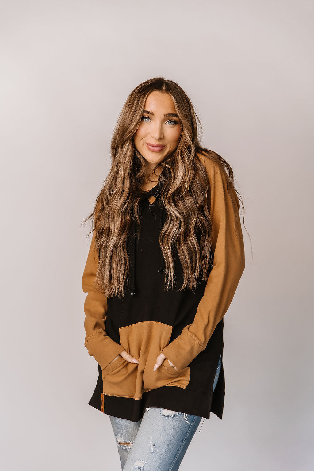 Ampersand Avenue Sideslit Hoodie - Coffee & Confidence