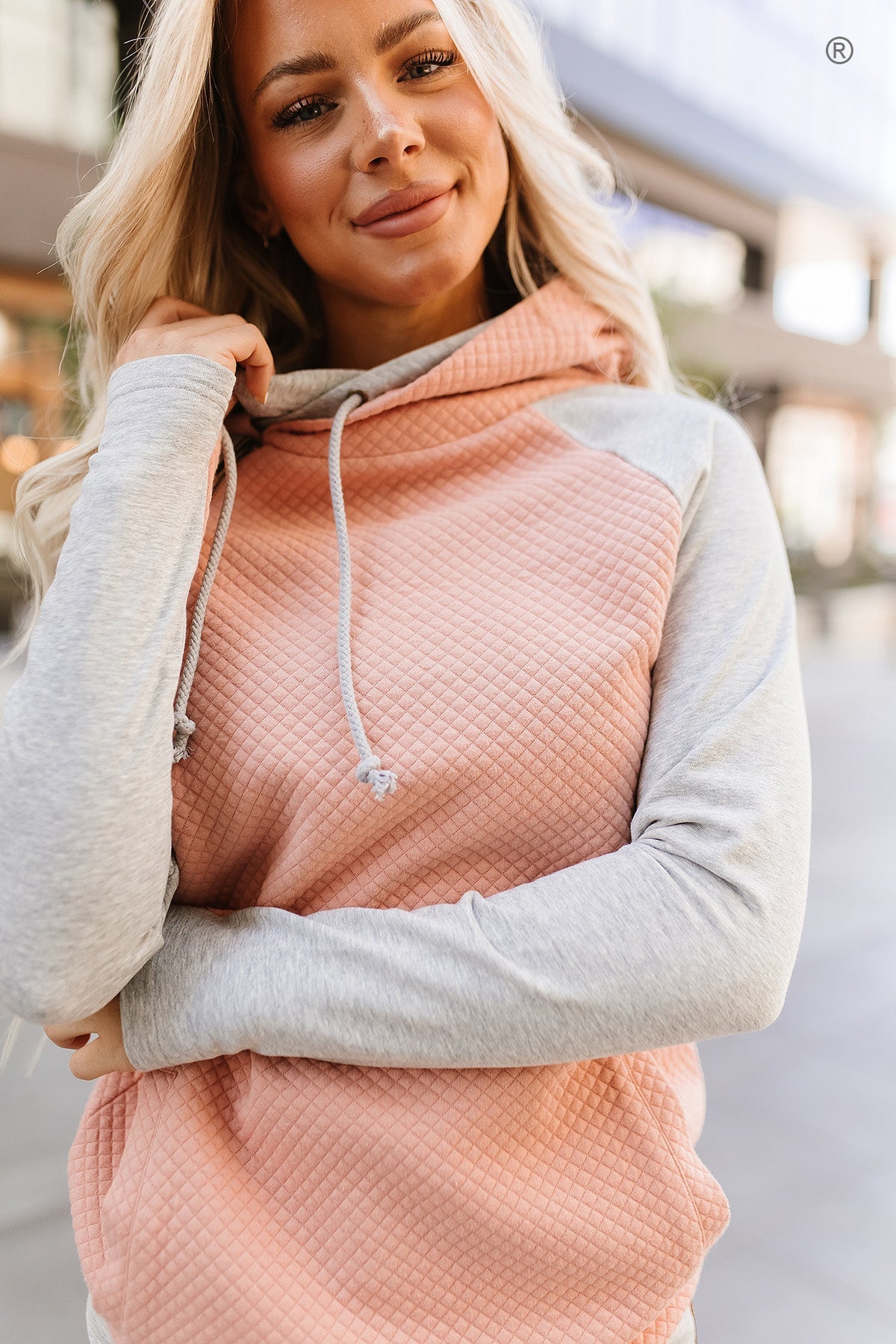 Ampersand Avenue DoubleHood™ Sweatshirt - Just Peachy