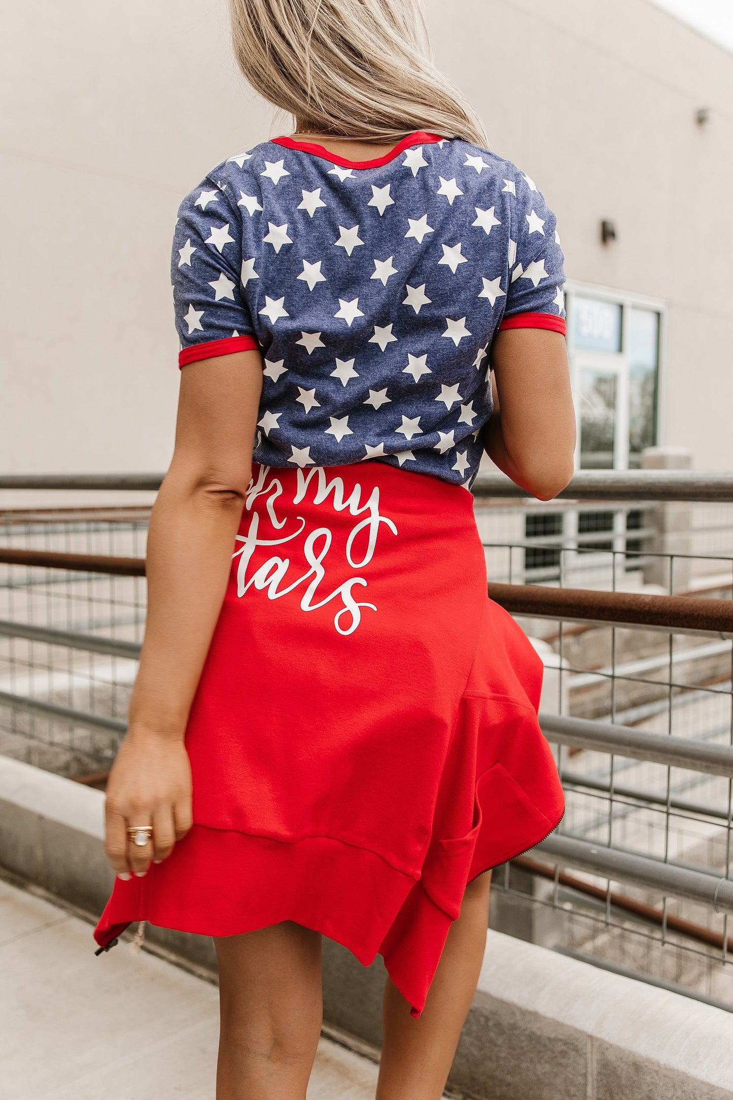 Ampersand Avenue Lady Liber-Tee Slim fit Stars Patriotic Tee