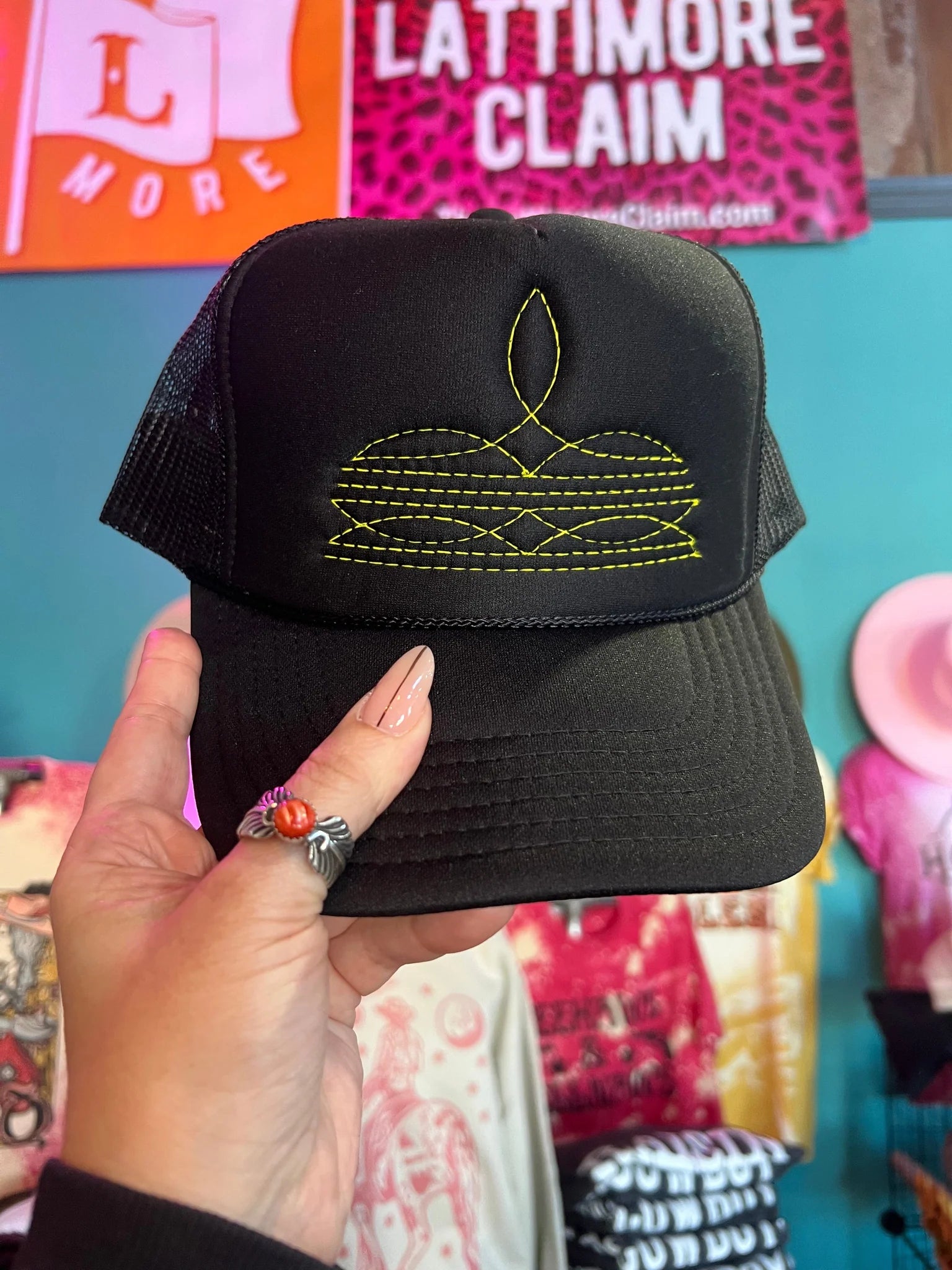 Womens Trucker Hats | Live Love Fish Hat, Trucker Hat / Neon Pink