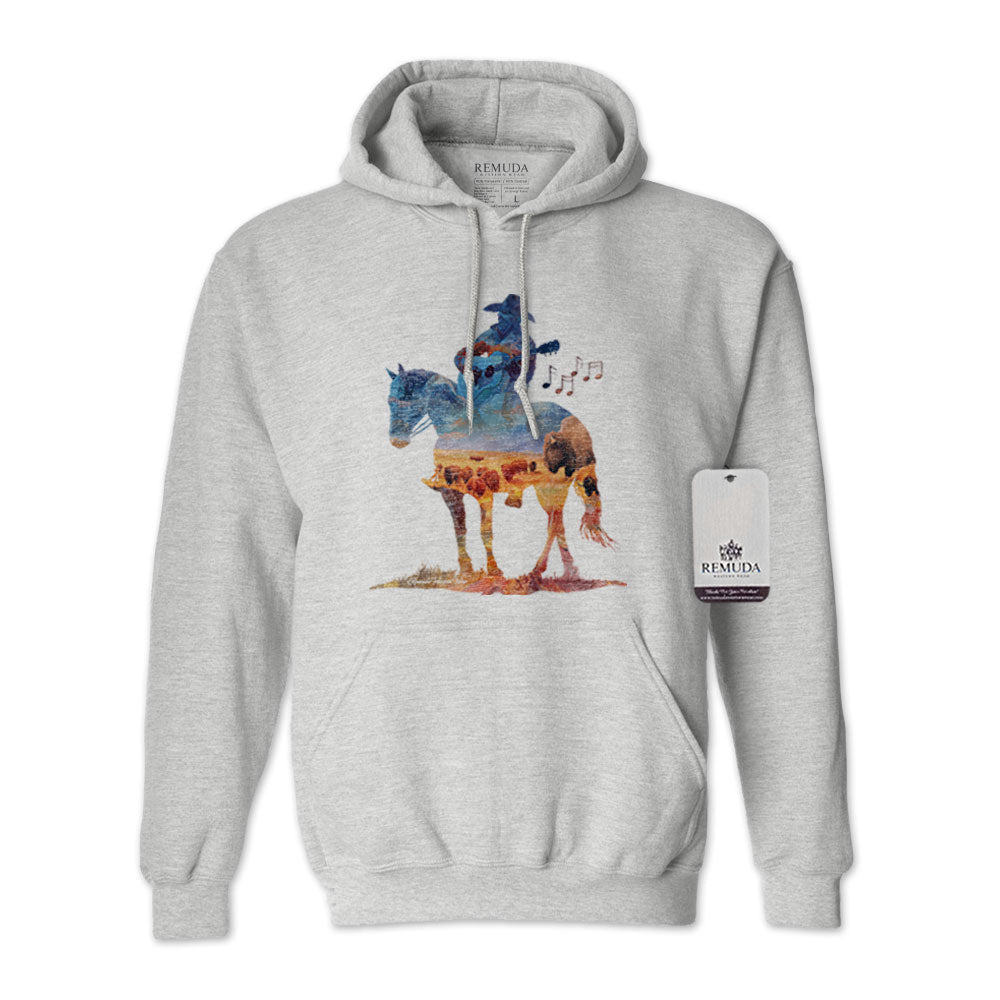 Remuda Where The Buffalo Roam - Adult Unisex Western Watercolor Hoodie