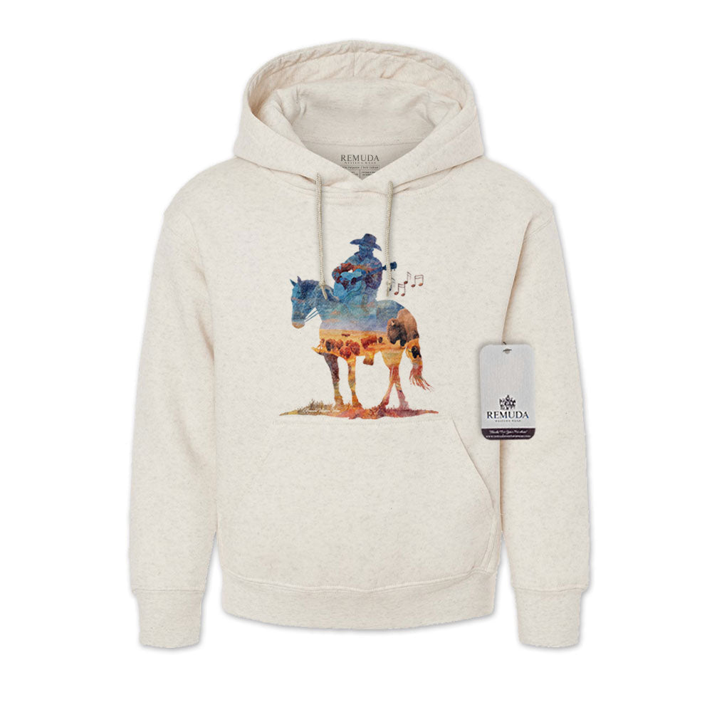 Remuda Where The Buffalo Roam - Adult Unisex Western Watercolor Hoodie