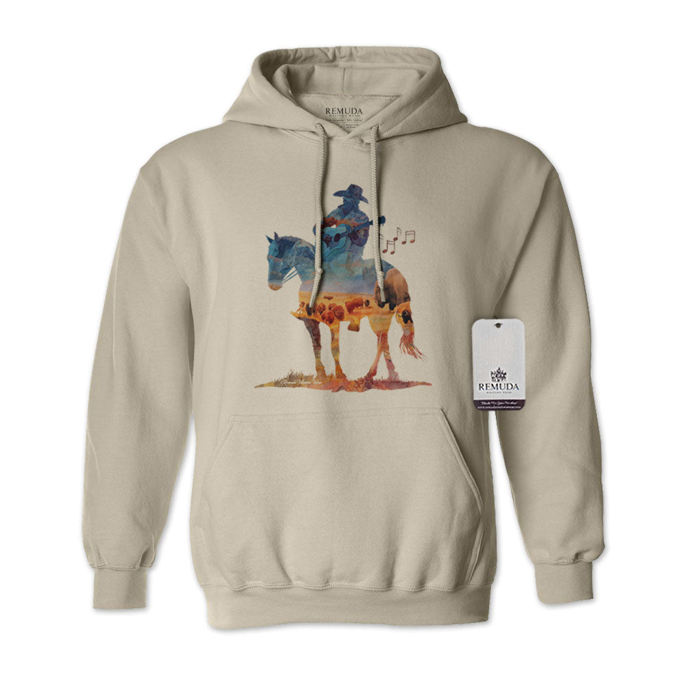 Remuda Where The Buffalo Roam - Adult Unisex Western Watercolor Hoodie