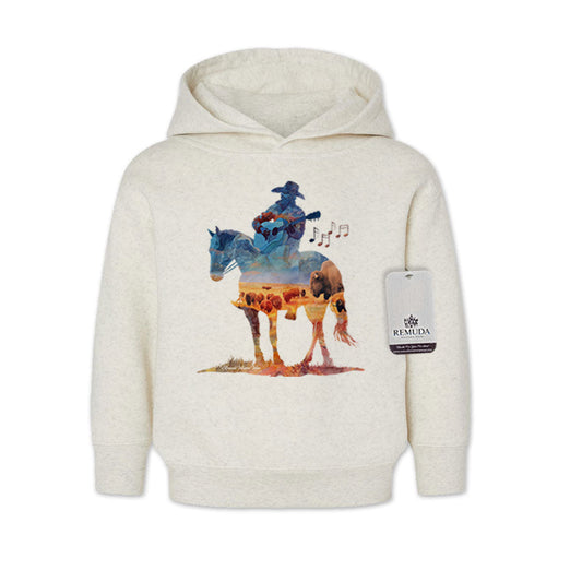 Where The Buffalo Roam - Toddler Kids Watercolor Western Pullover Hoodie