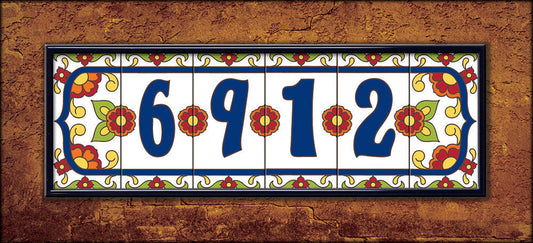 White Talavera Tile House Numbers