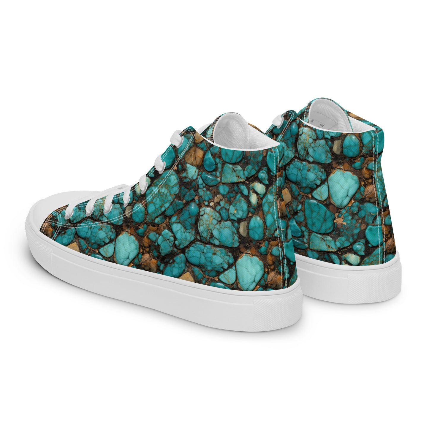 All Turquoise Women’s high top canvas shoes